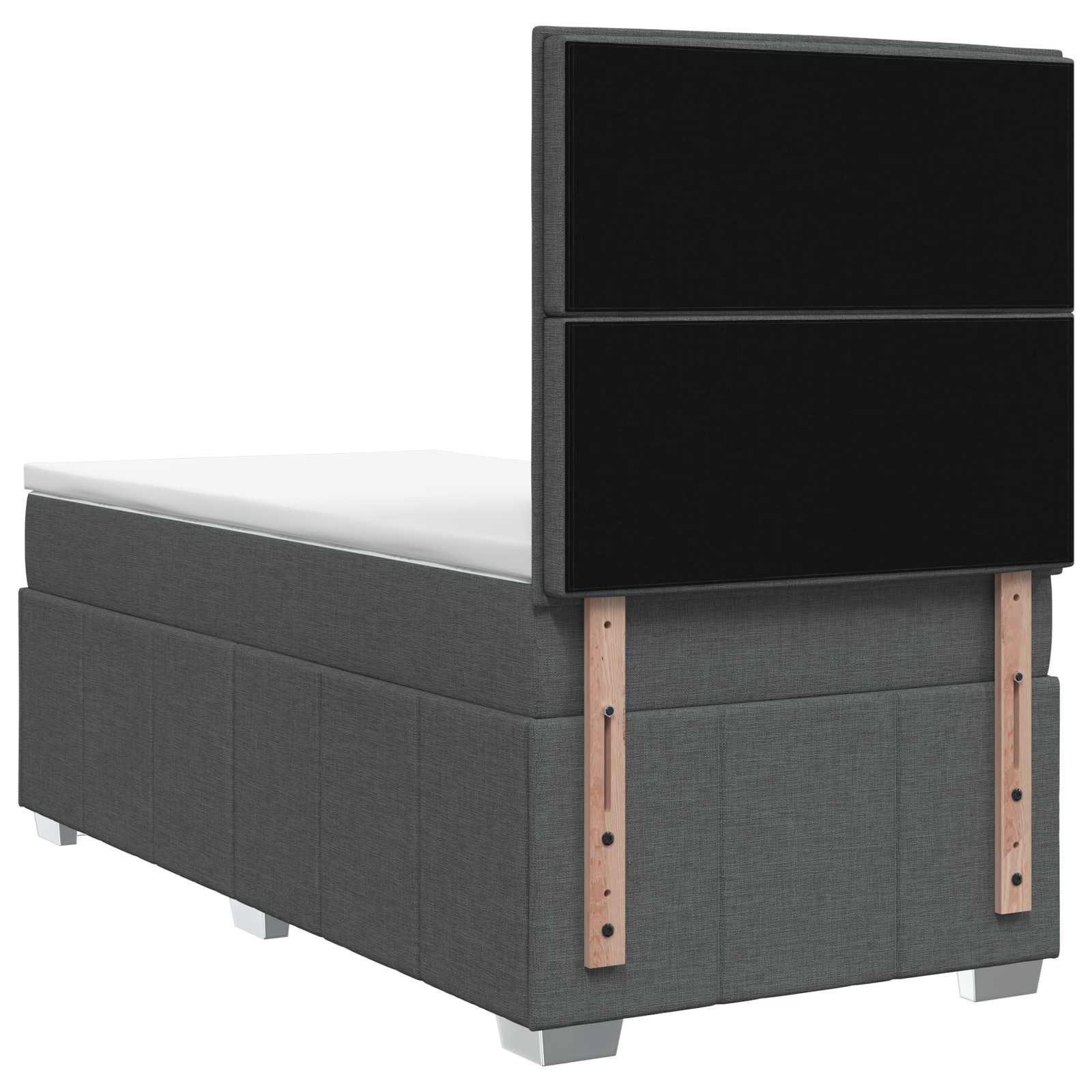 LED Boxspring Bed met Matras Donkergrijs 90 x 200 cm Stof – afbeelding 7