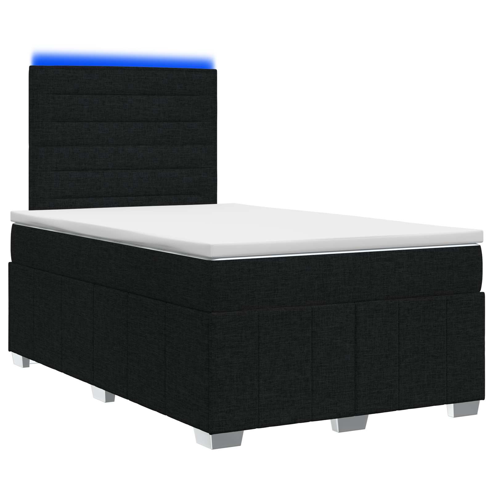 LED Boxspring Bed met Matras Zwart 120 x 200 cm Stof – afbeelding 1