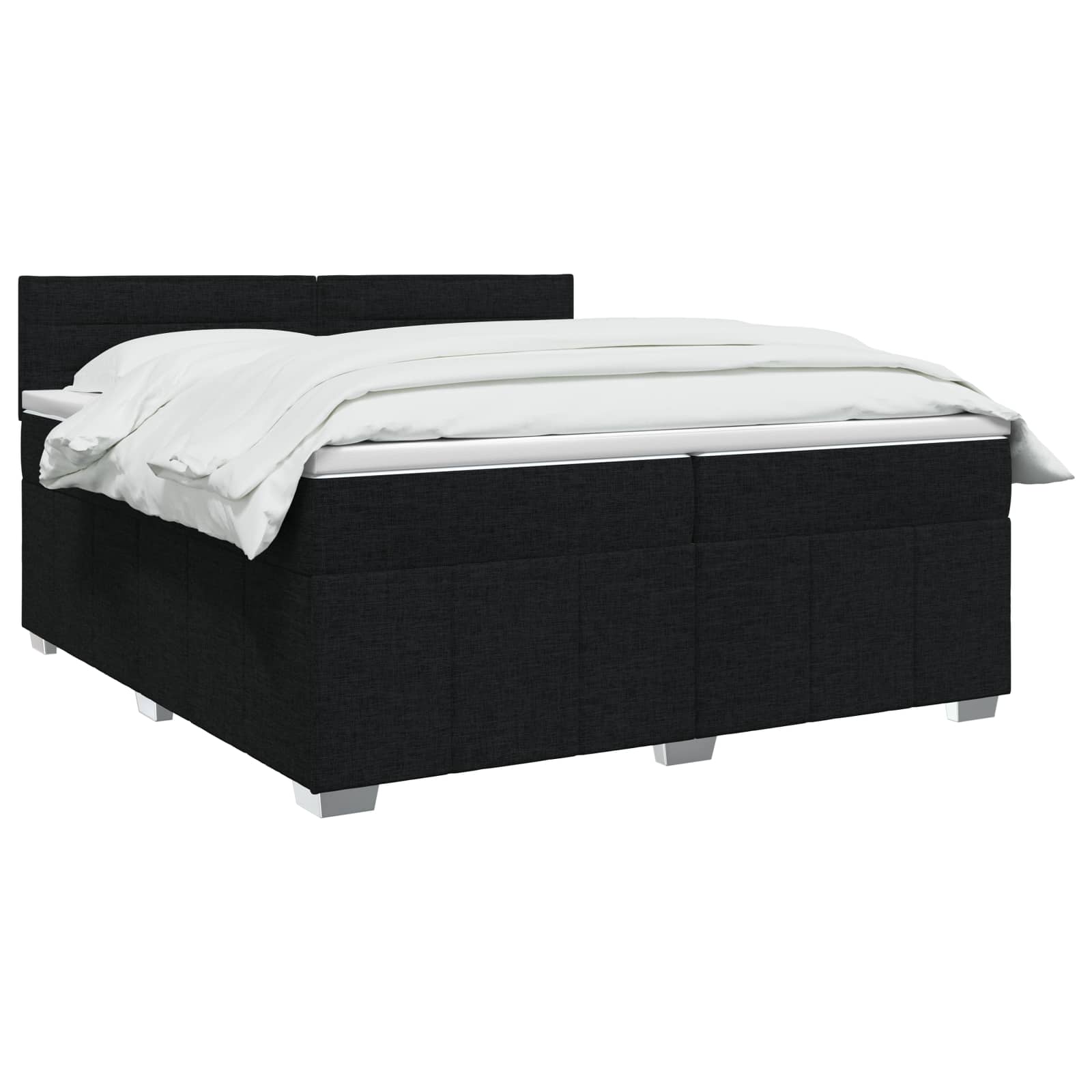 LED Boxspring Bed met Matras Zwart 200 x 200 cm Stof – afbeelding 3