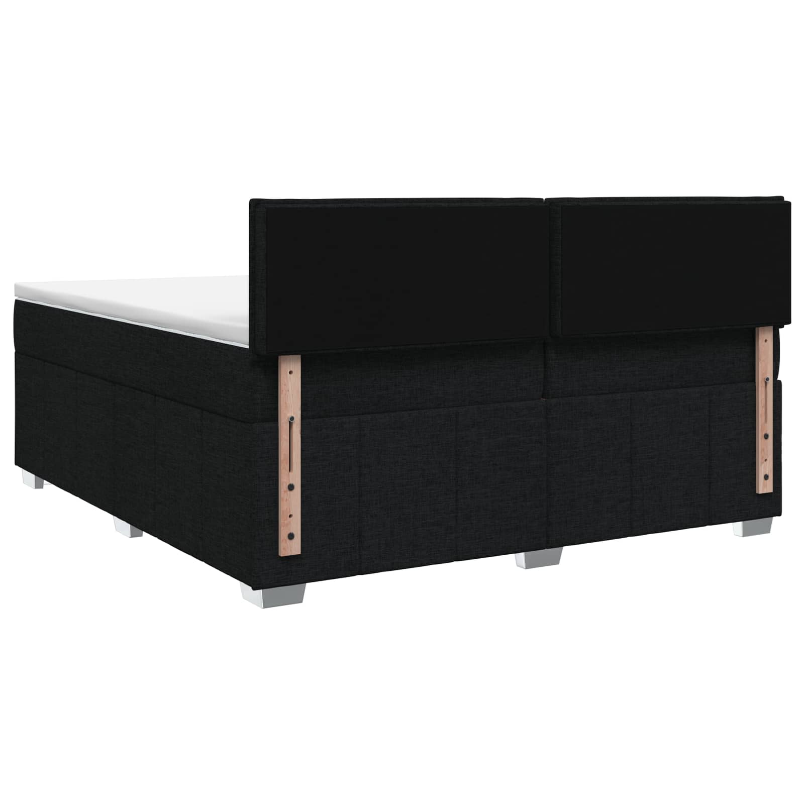 LED Boxspring Bed met Matras Zwart 200 x 200 cm Stof – afbeelding 8