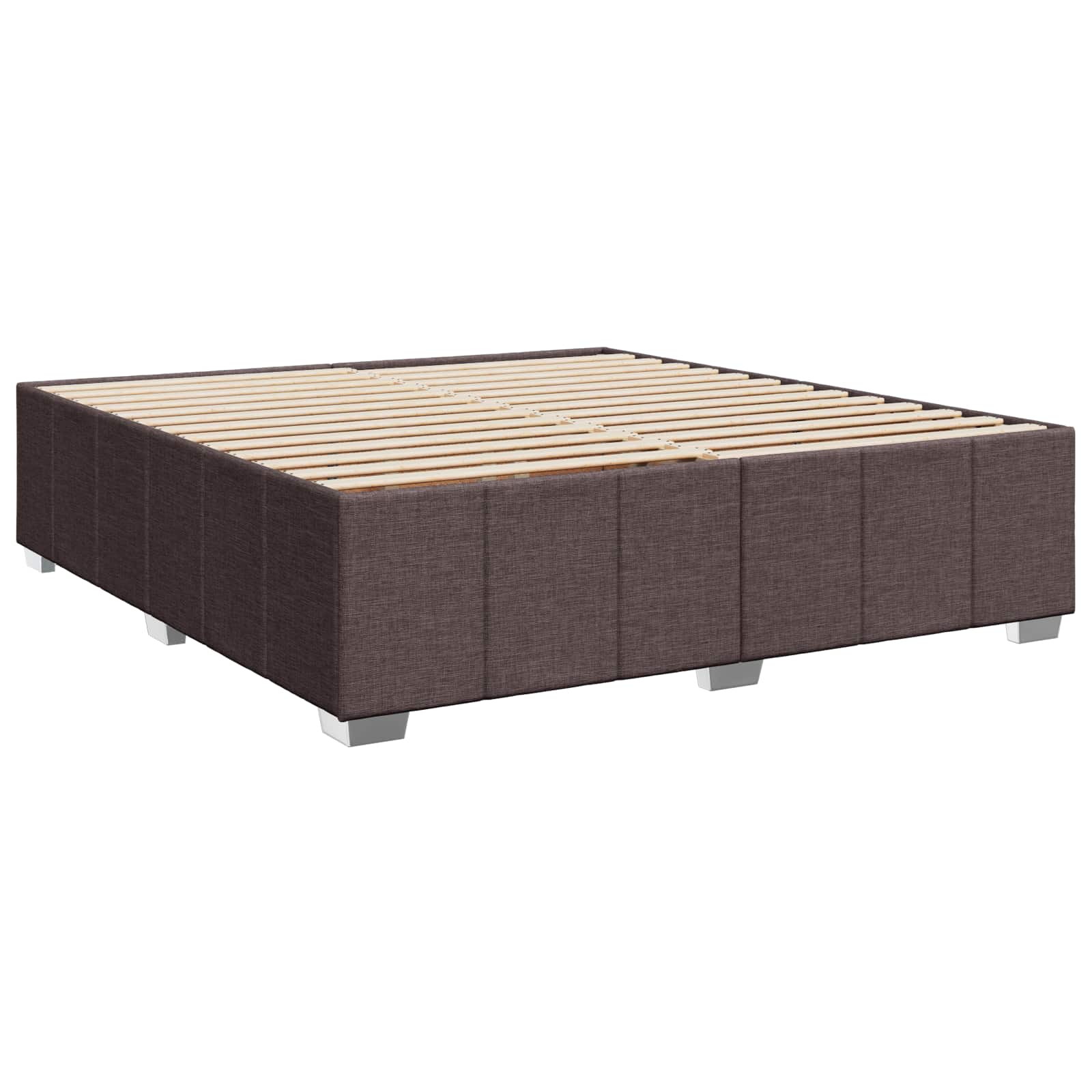 LED Boxspring Bed met Matras Donkerbruin 200 x 200 cm Stof – afbeelding 4