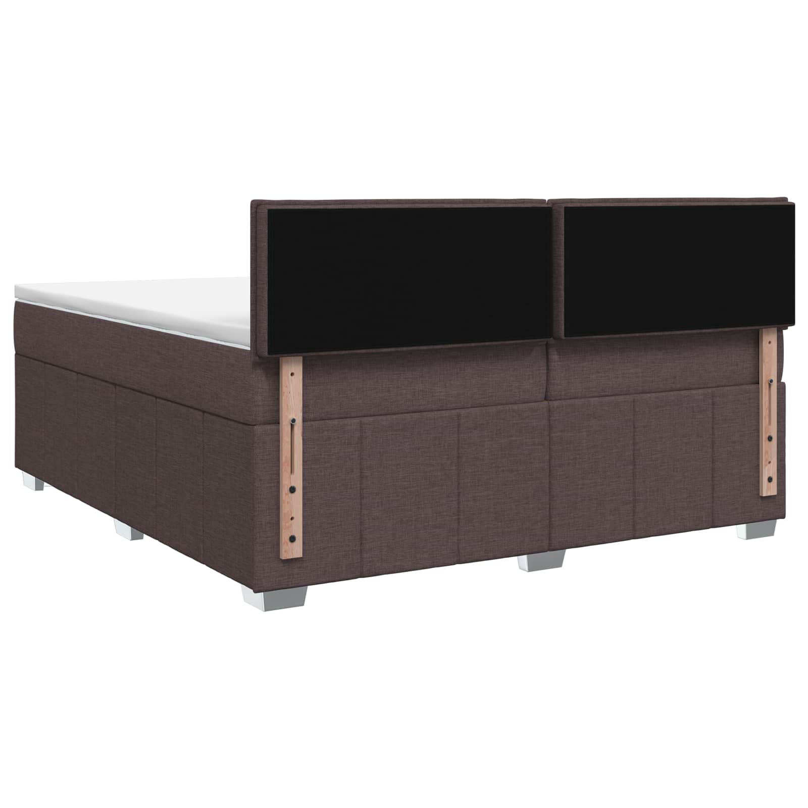 LED Boxspring Bed met Matras Donkerbruin 200 x 200 cm Stof – afbeelding 7