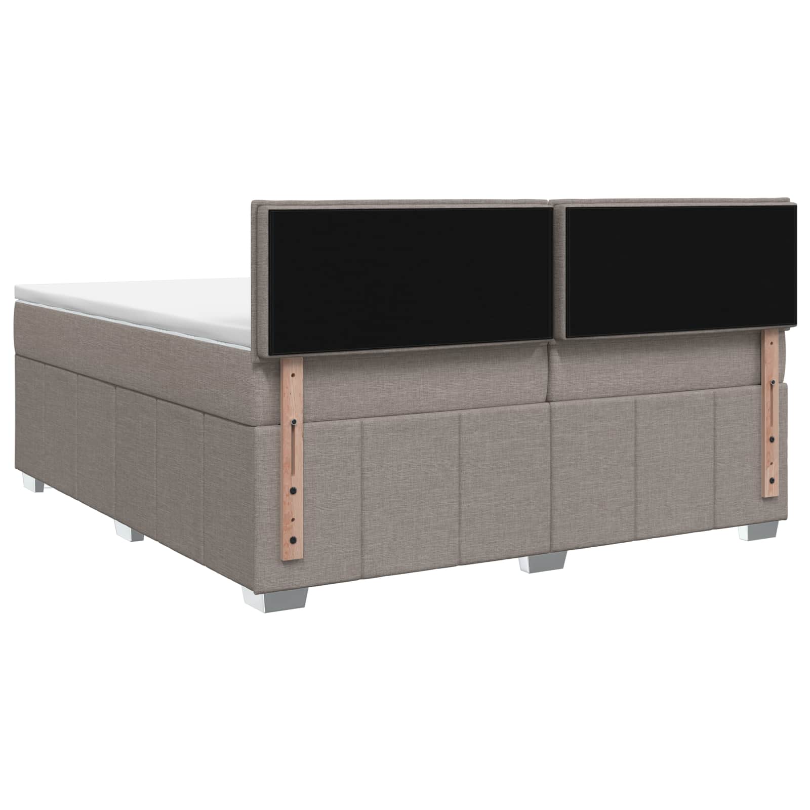 LED Boxspring Bed met Matras Taupe 200 x 200 cm Stof – afbeelding 7