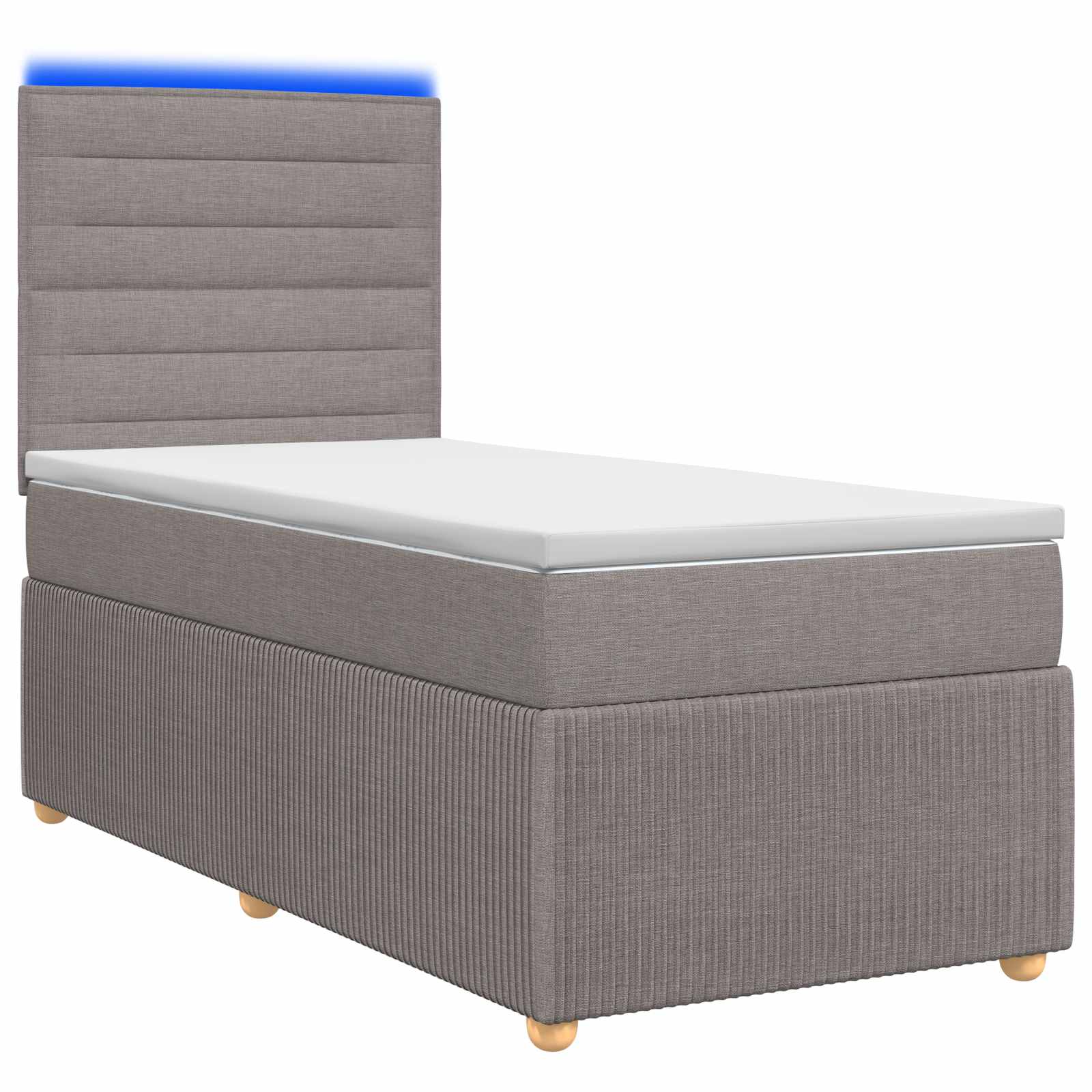 LED Boxspring Bed met Matras Taupe 80 x 200 cm Stof