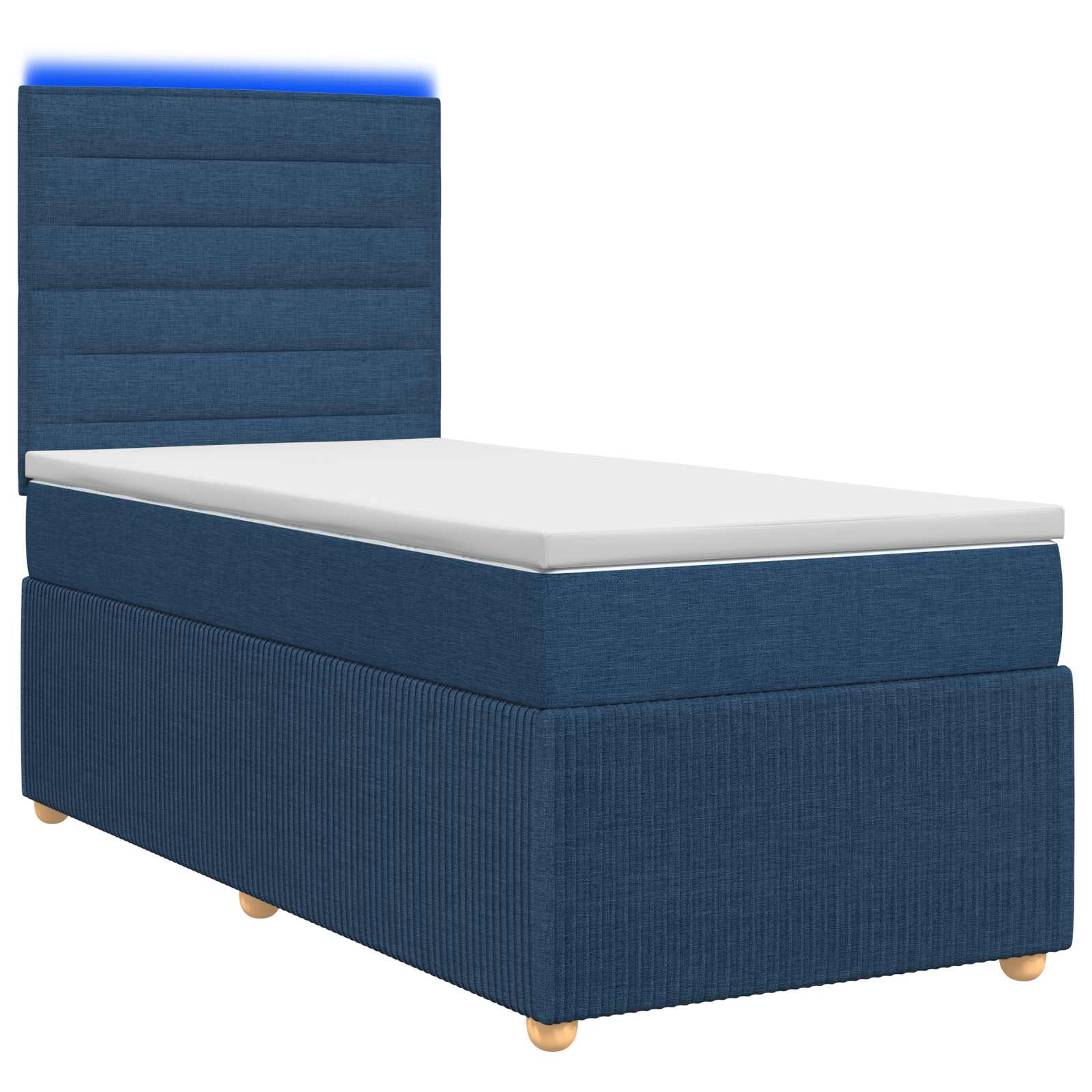 LED Boxspring Bed met Matras Blauw 80 x 200 cm Stof