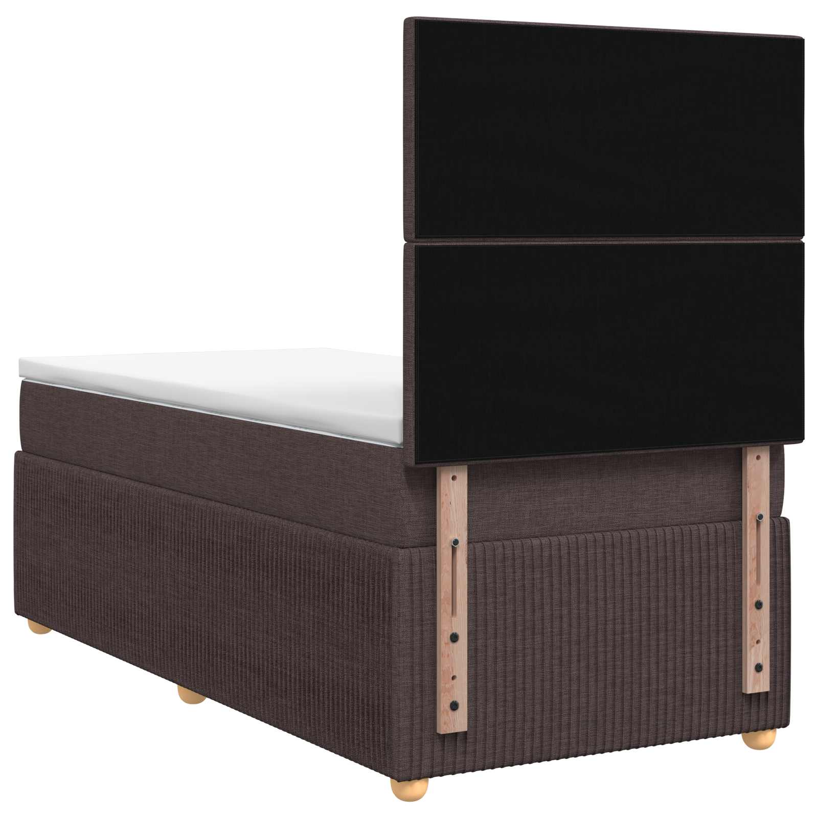 LED Boxspring Bed met Matras Donkerbruin 90 x 190 cm Stof – afbeelding 7