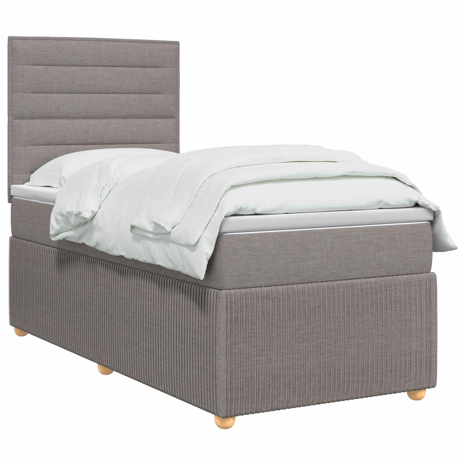 LED Boxspring Bed met Matras Taupe 100 x 200 cm Stof – afbeelding 2