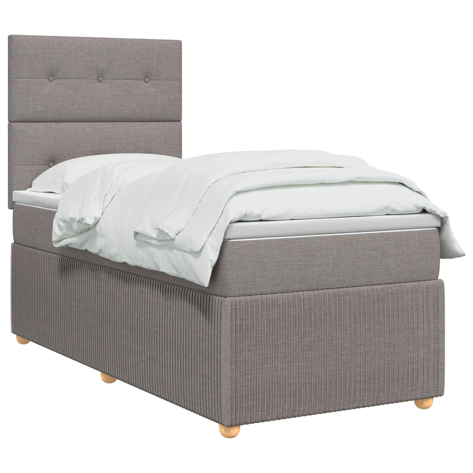 LED Boxspring Bed met Matras Taupe 100 x 200 cm Stof – afbeelding 2