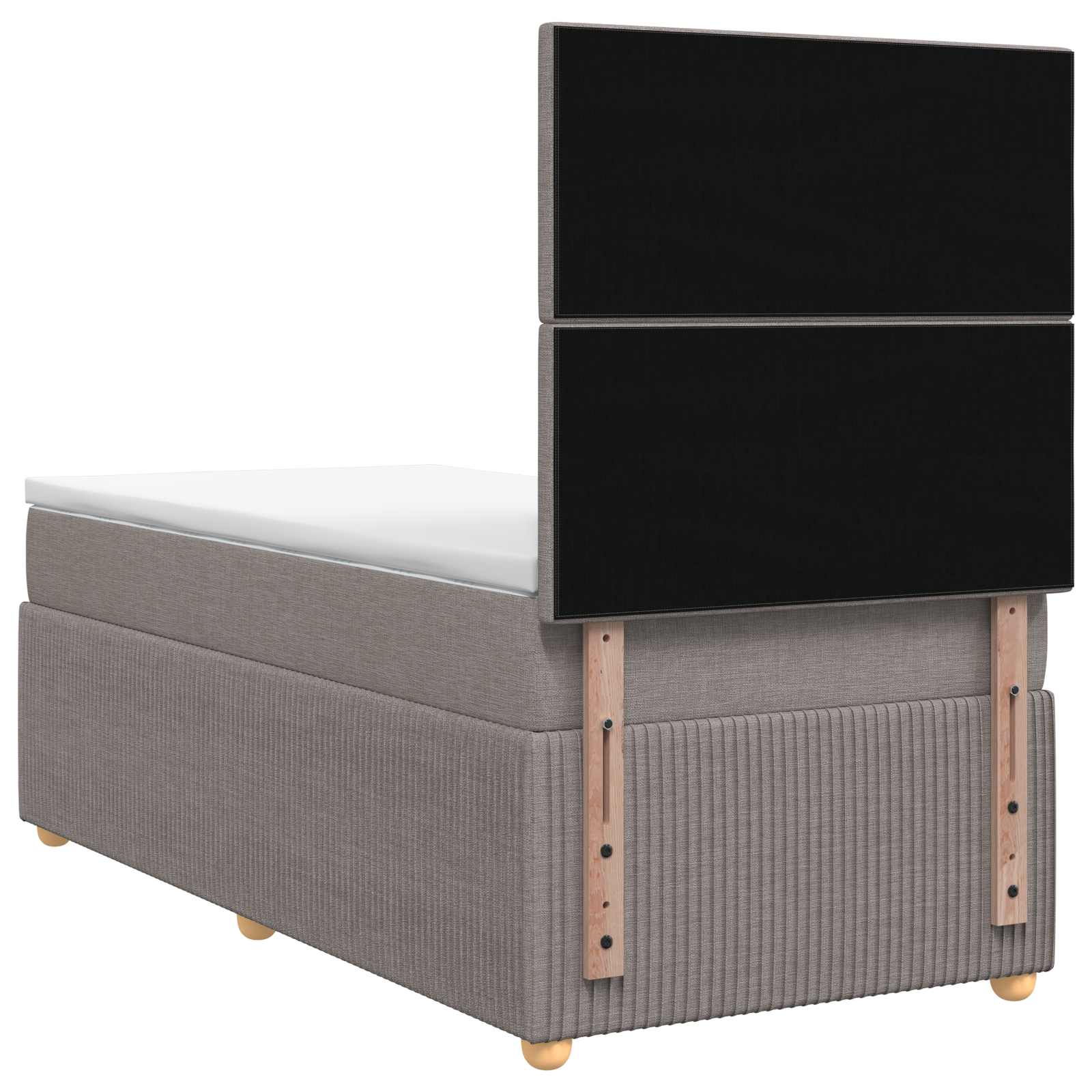LED Boxspring Bed met Matras Taupe 100 x 200 cm Stof – afbeelding 7
