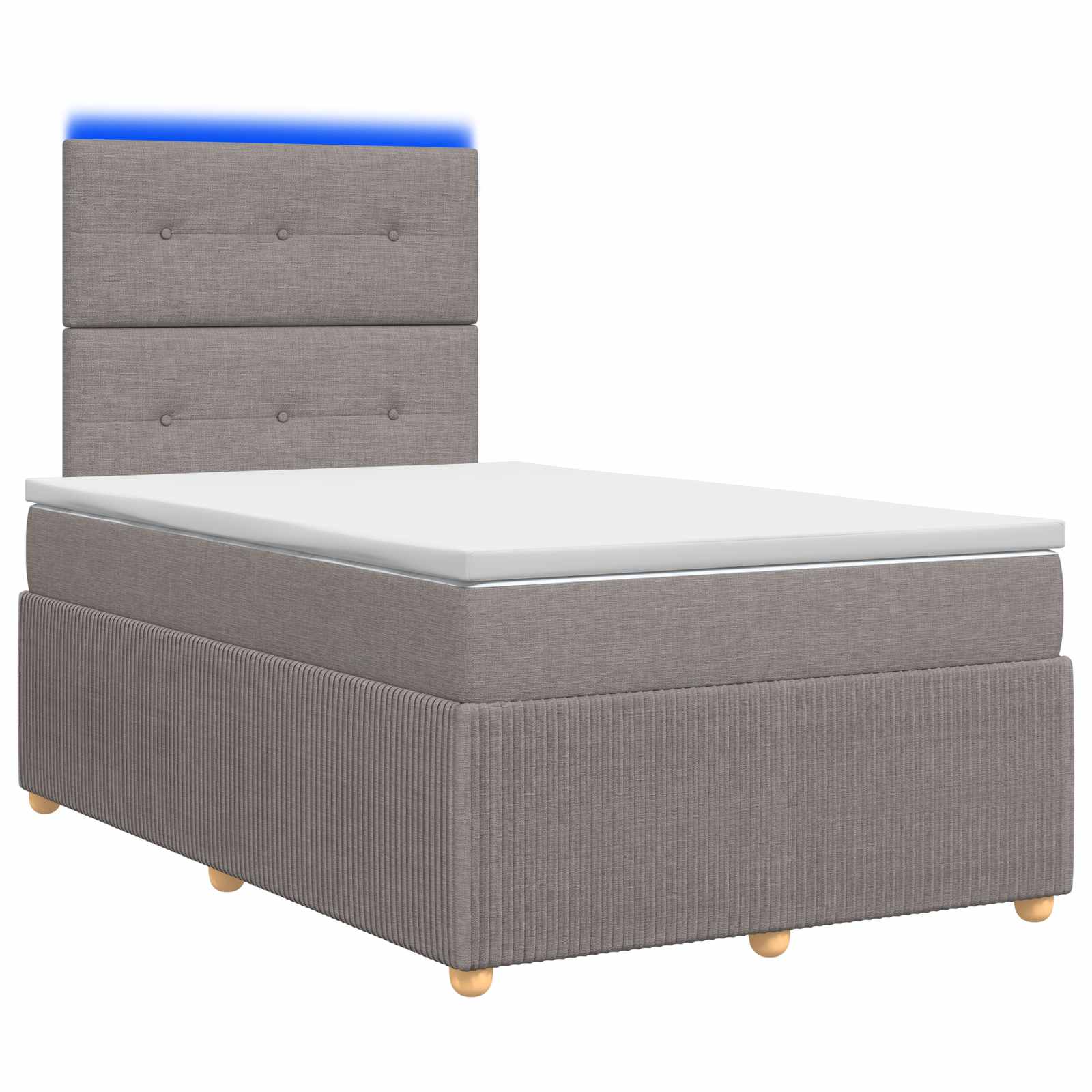 LED Boxspring Bed met Matras Taupe 120 x 190 cm Stof