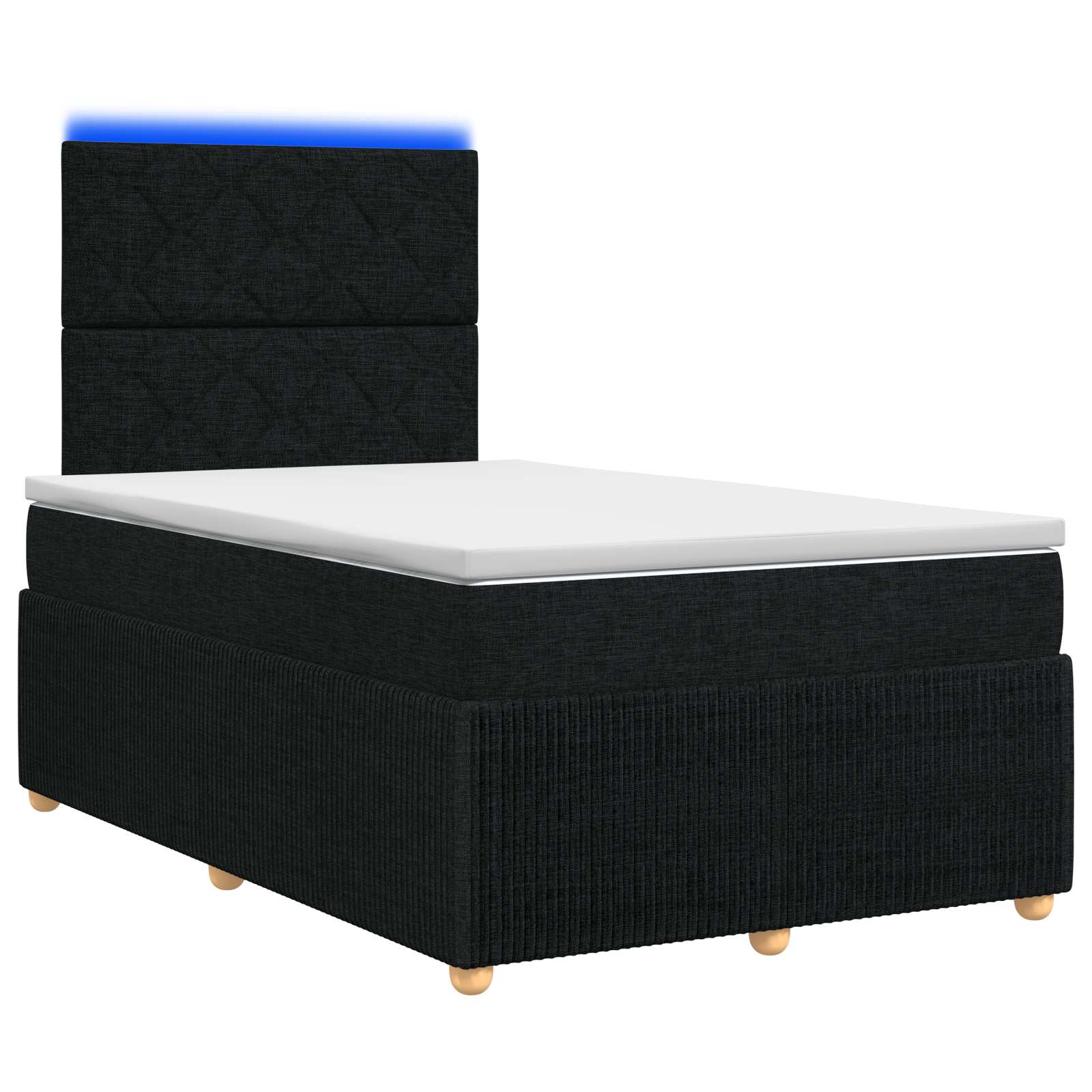 LED Boxspring Bed met Matras Zwart 120 x 190 cm Stof