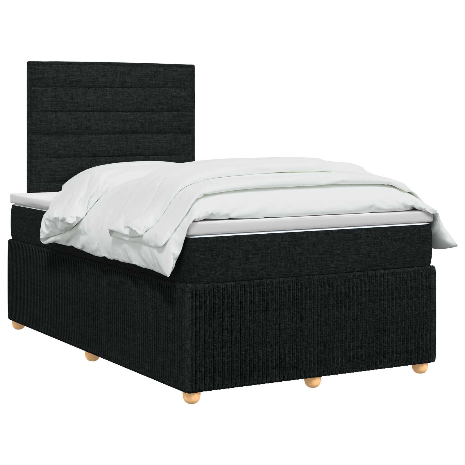 LED Boxspring Bed met Matras Zwart 120 x 200 cm Stof – afbeelding 2