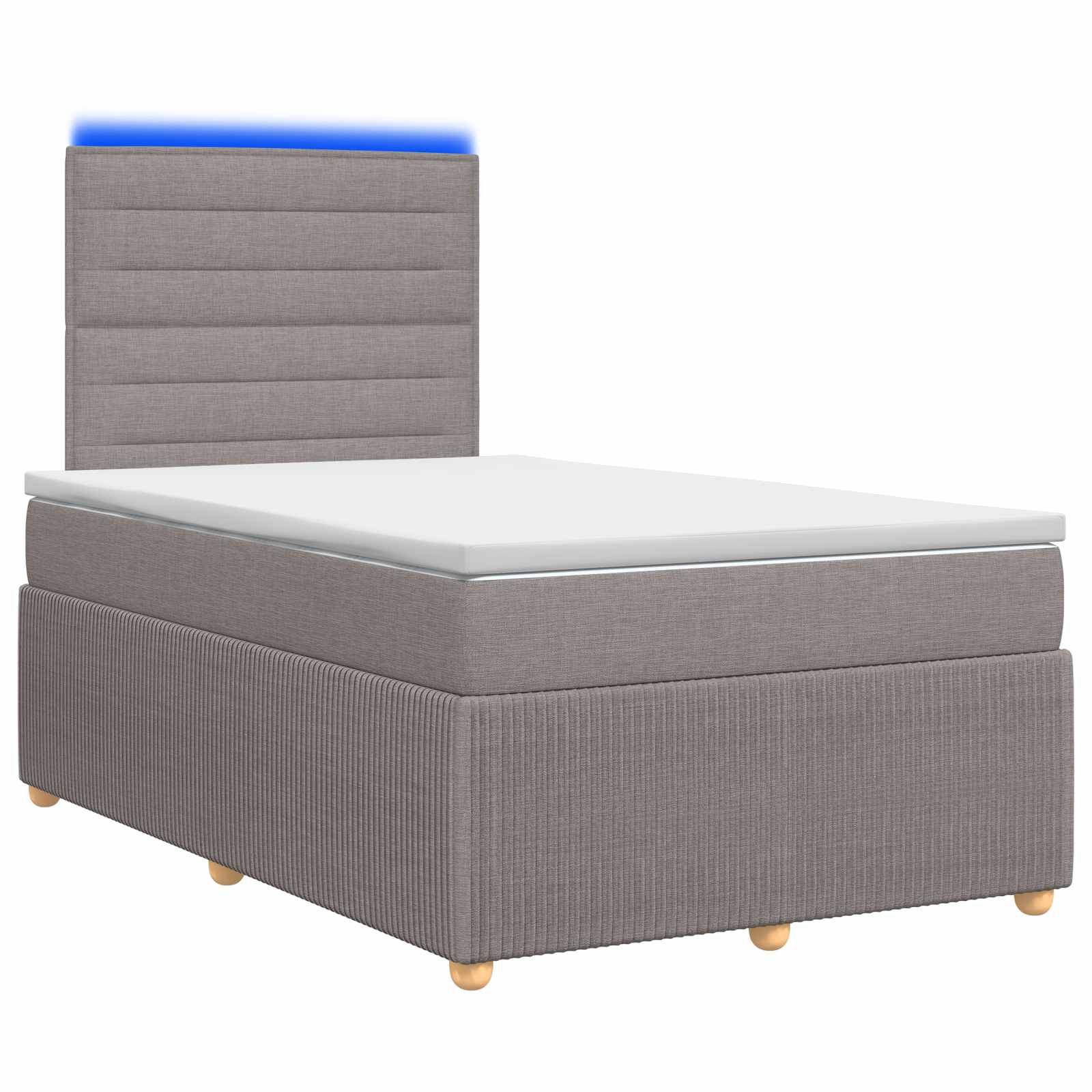 LED Boxspring Bed met Matras Taupe 120 x 200 cm Stof – afbeelding 1
