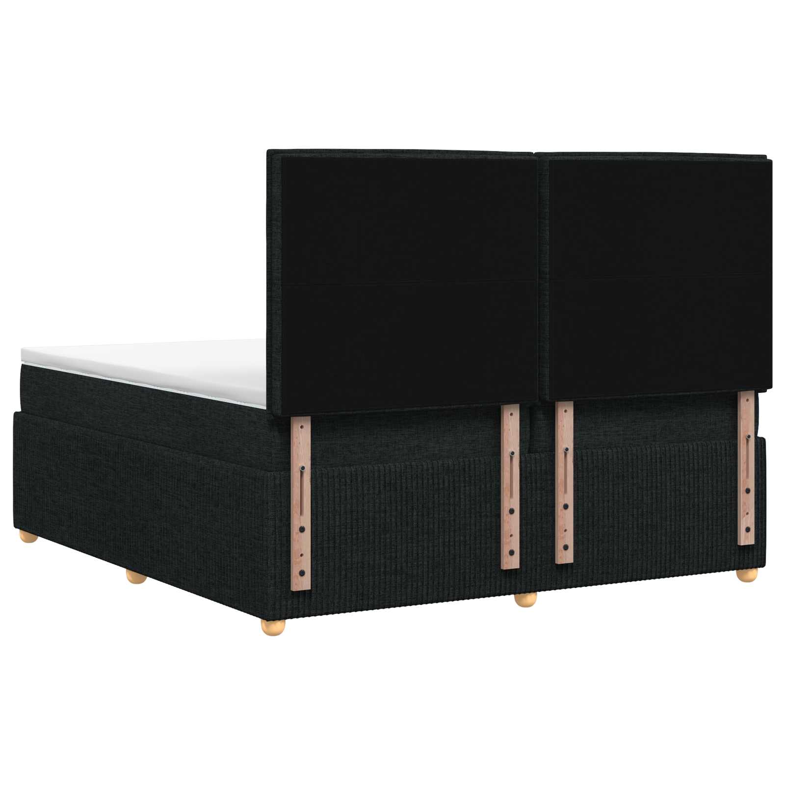 LED Boxspring Bed met Matras Zwart 200 x 200 cm Stof – afbeelding 8