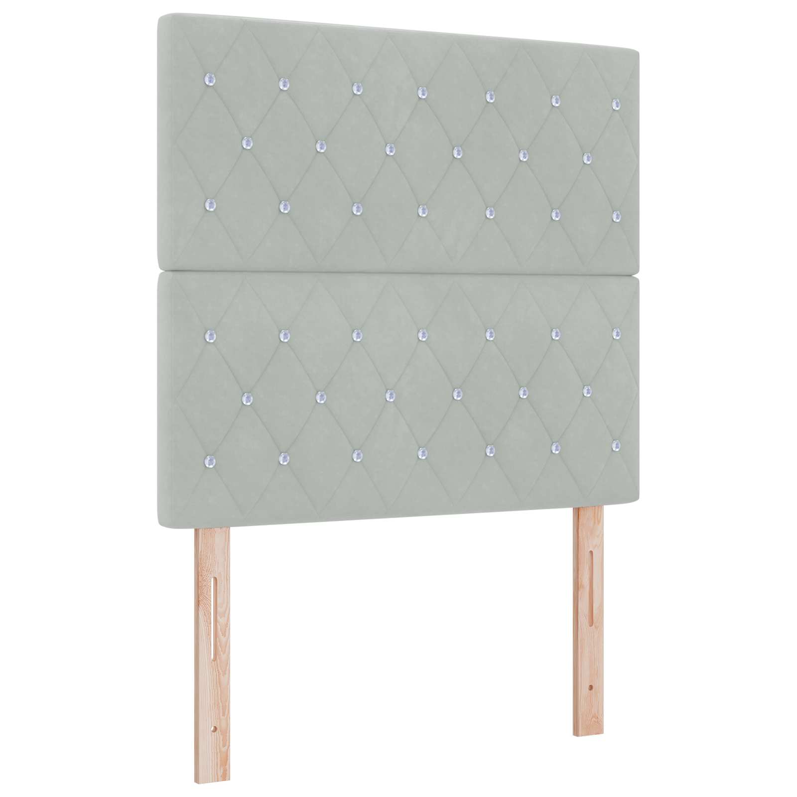 LED Boxspring Bed met Matras Lichtgrijs 80 x 200 cm Fluweel – afbeelding 3