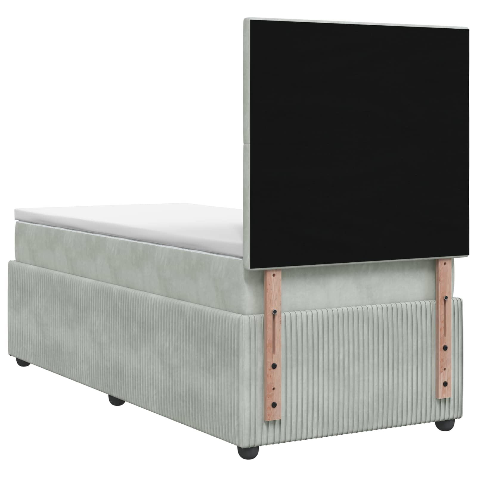 LED Boxspring Bed met Matras Lichtgrijs 80 x 200 cm Fluweel – afbeelding 7