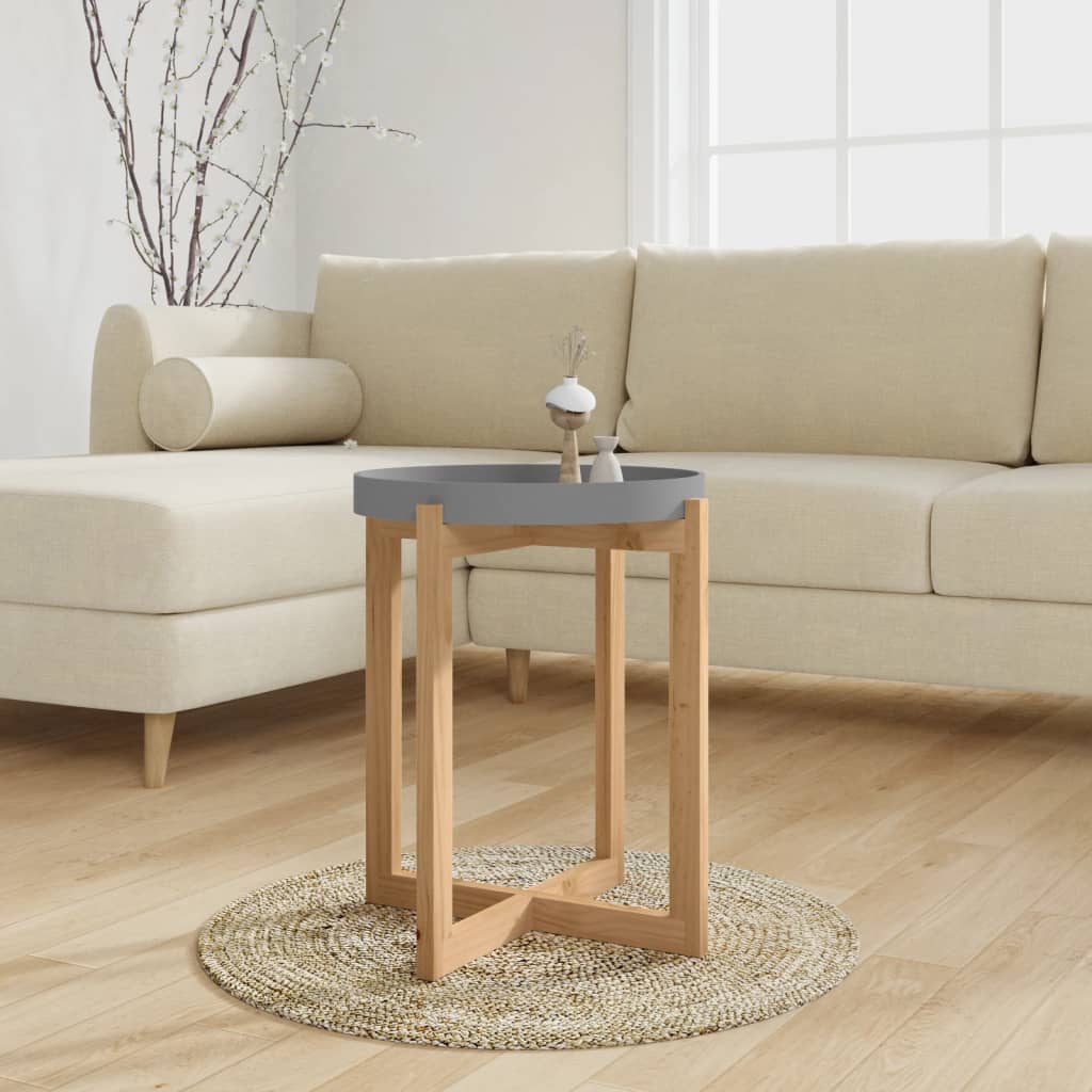 Salontafel 41x41x48,5 cm bewerkt hout en grenenhout grijs – afbeelding 1