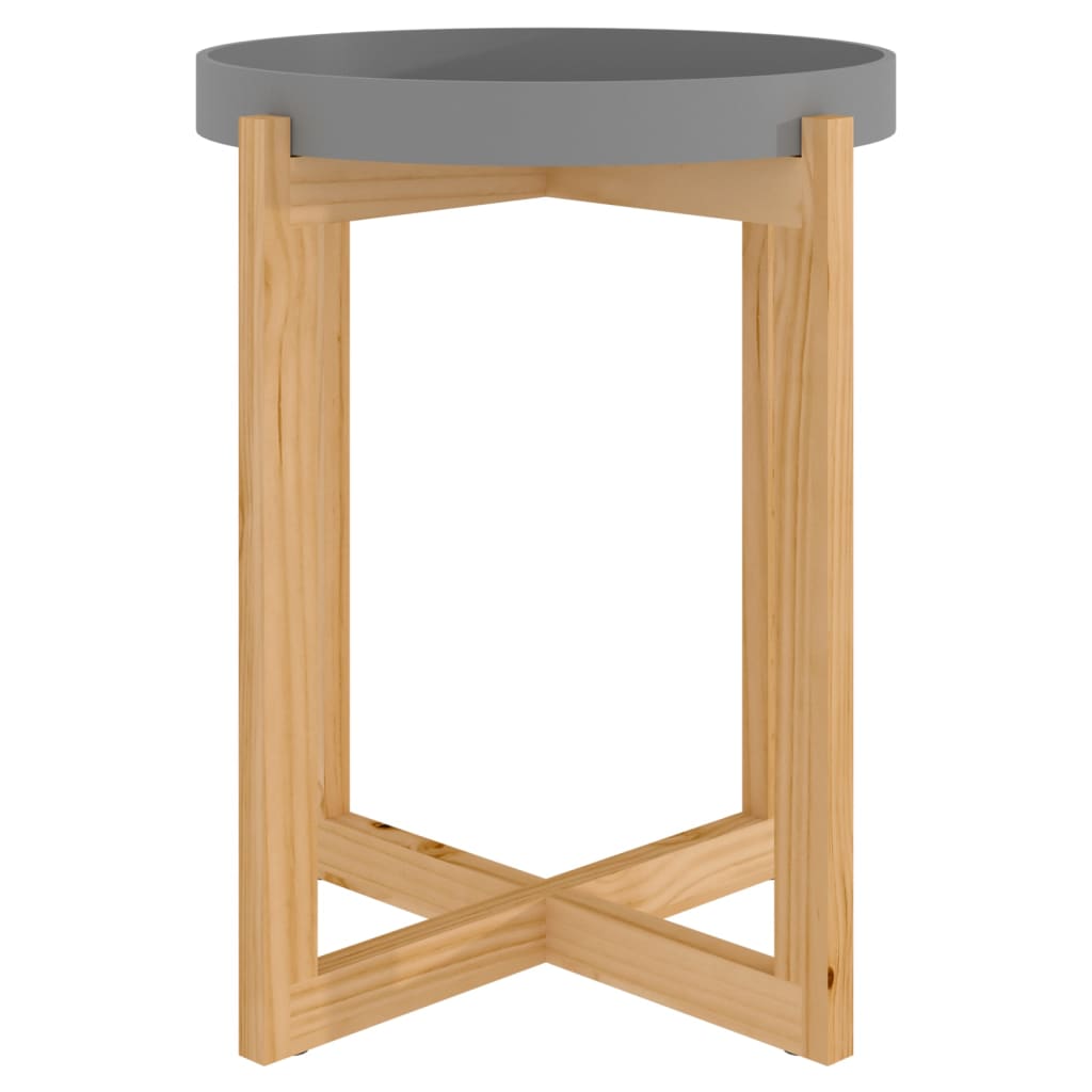 Salontafel 41x41x48,5 cm bewerkt hout en grenenhout grijs – afbeelding 2