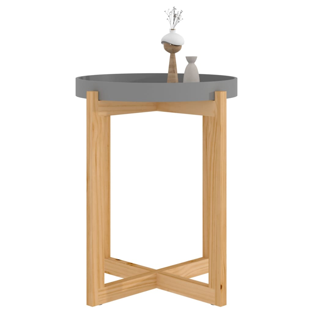 Salontafel 41x41x48,5 cm bewerkt hout en grenenhout grijs – afbeelding 3