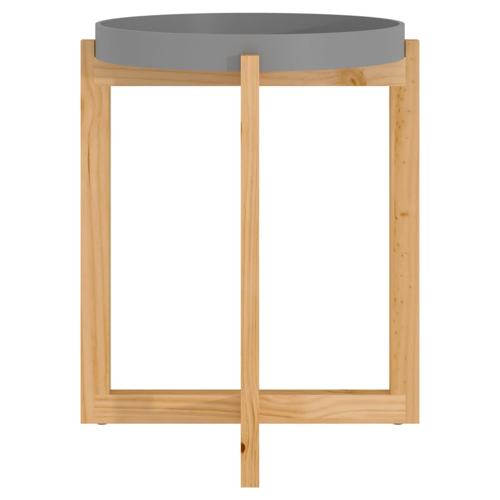 Salontafel 41x41x48,5 cm bewerkt hout en grenenhout grijs – afbeelding 4