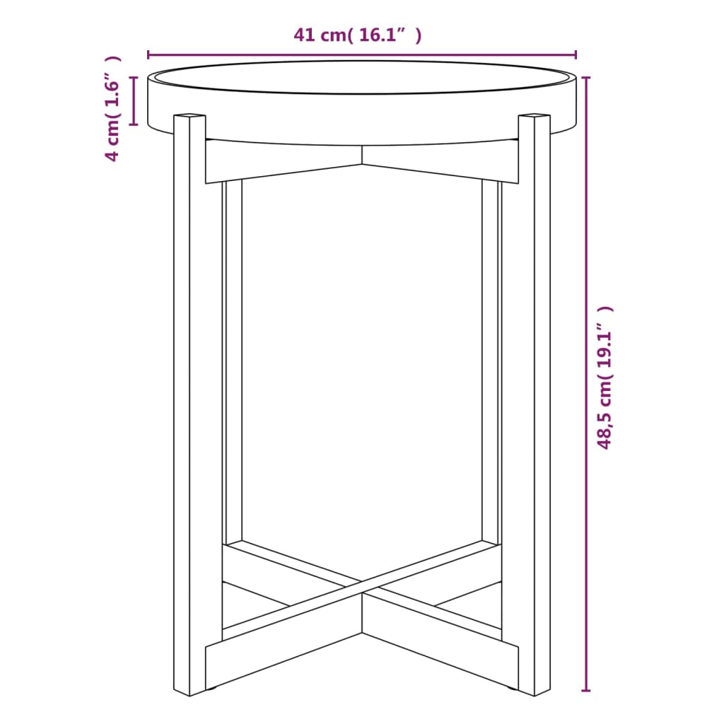 Salontafel 41x41x48,5 cm bewerkt hout en grenenhout grijs – afbeelding 6
