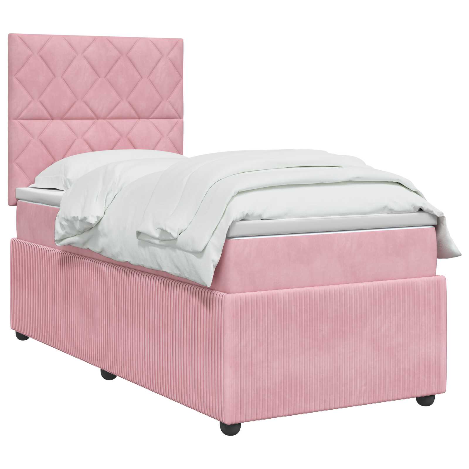 LED Boxspring Bed met Matras Roze 80 x 200 cm Fluweel – afbeelding 2