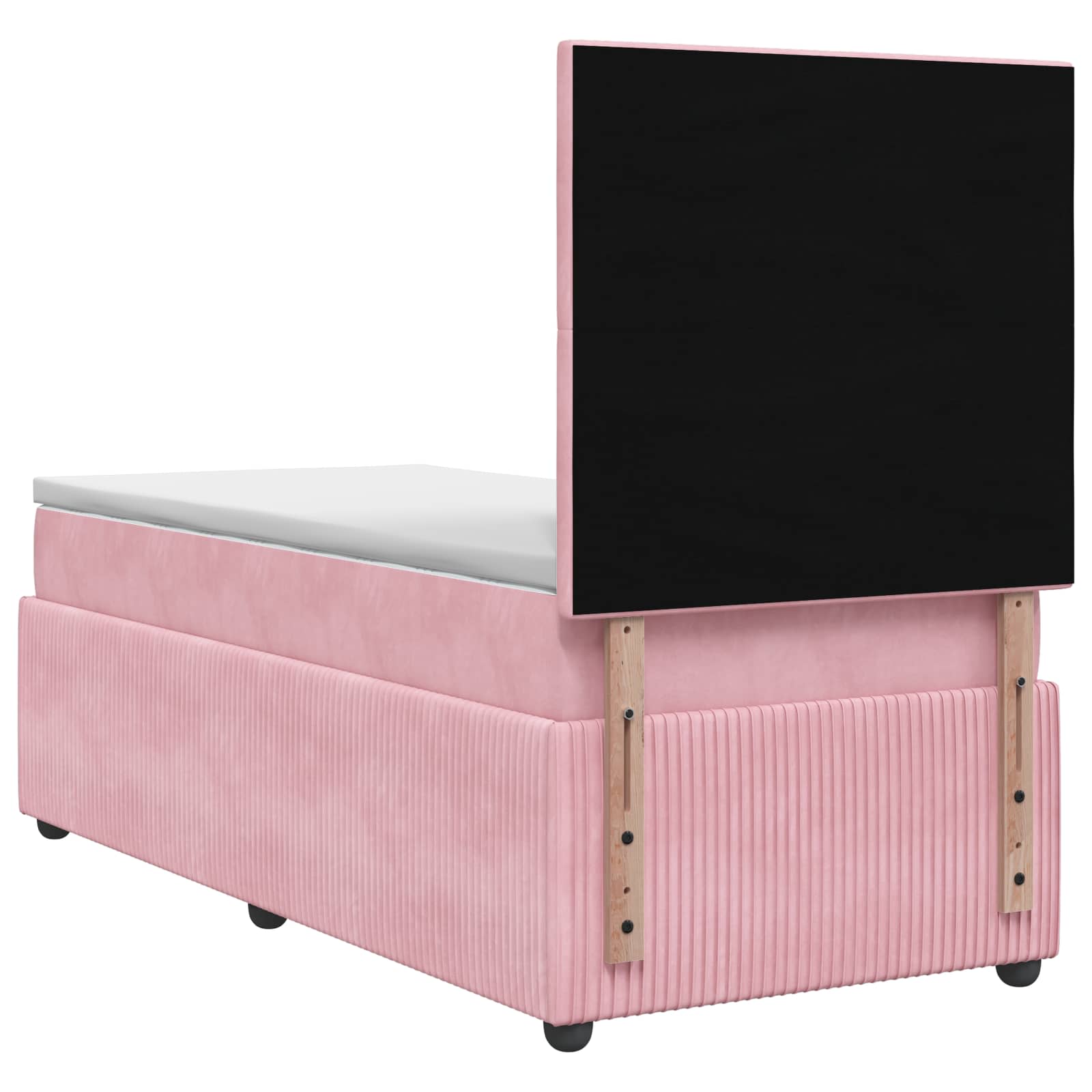 LED Boxspring Bed met Matras Roze 100 x 200 cm Fluweel – afbeelding 7