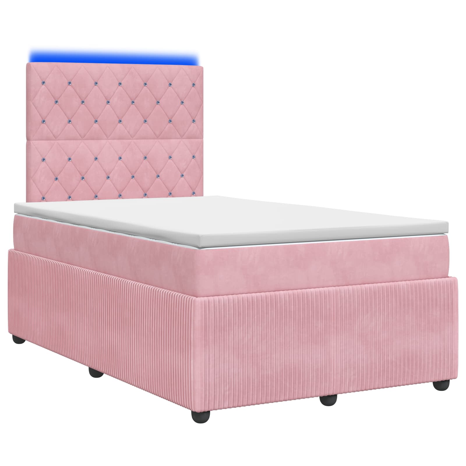 LED Boxspring Bed met Matras Roze 120 x 190 cm Fluweel