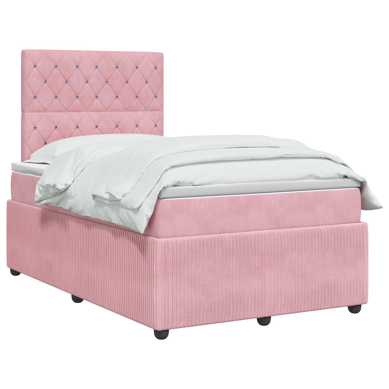 LED Boxspring Bed met Matras Roze 120 x 200 cm Fluweel – afbeelding 2