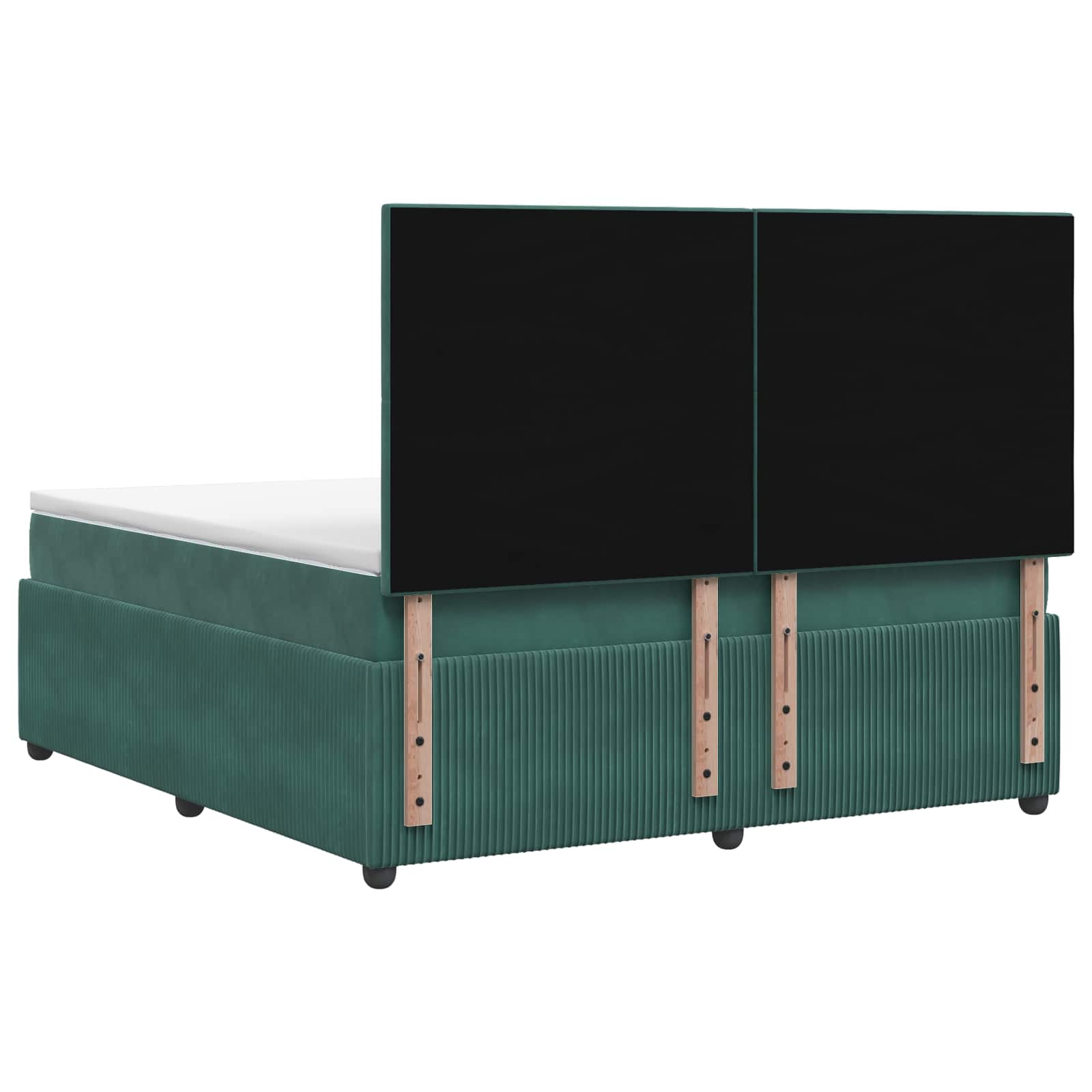 LED Boxspring Bed met Matras Donkergroen 160 x 200 cm Fluweel – afbeelding 8