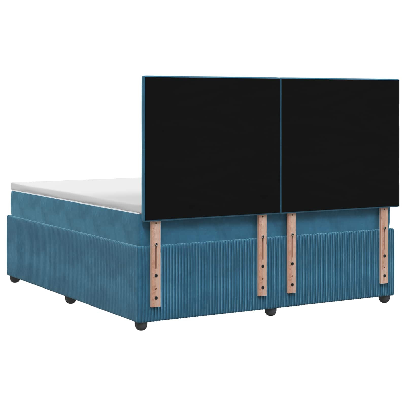 LED Boxspring Bed met Matras Blauw 180 x 200 cm Fluweel – afbeelding 8