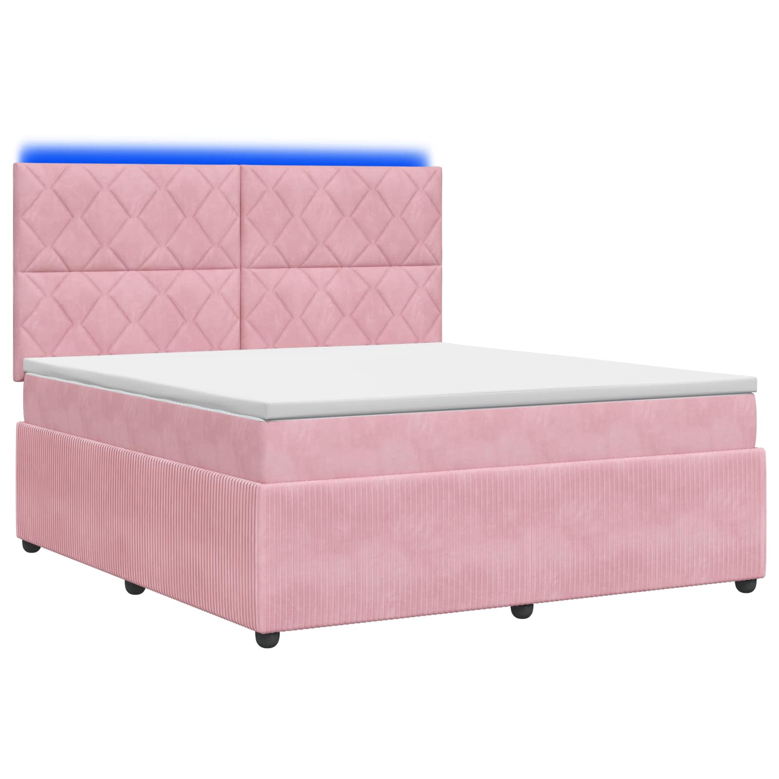 LED Boxspring Bed met Matras Roze 180 x 200 cm Fluweel – afbeelding 2