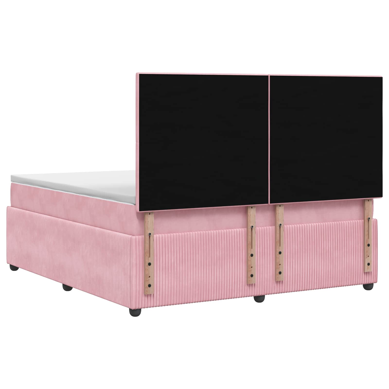LED Boxspring Bed met Matras Roze 180 x 200 cm Fluweel – afbeelding 8