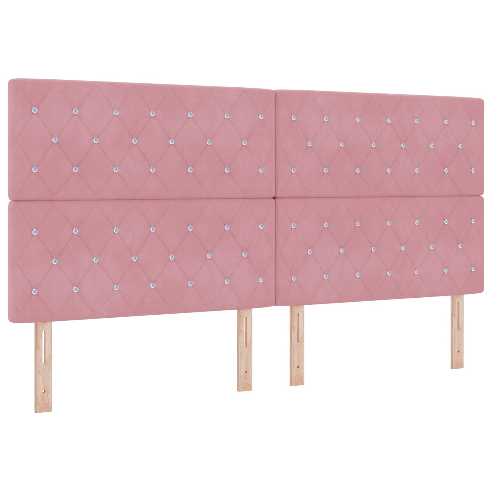LED Boxspring Bed met Matras Roze 200 x 200 cm Fluweel – afbeelding 4