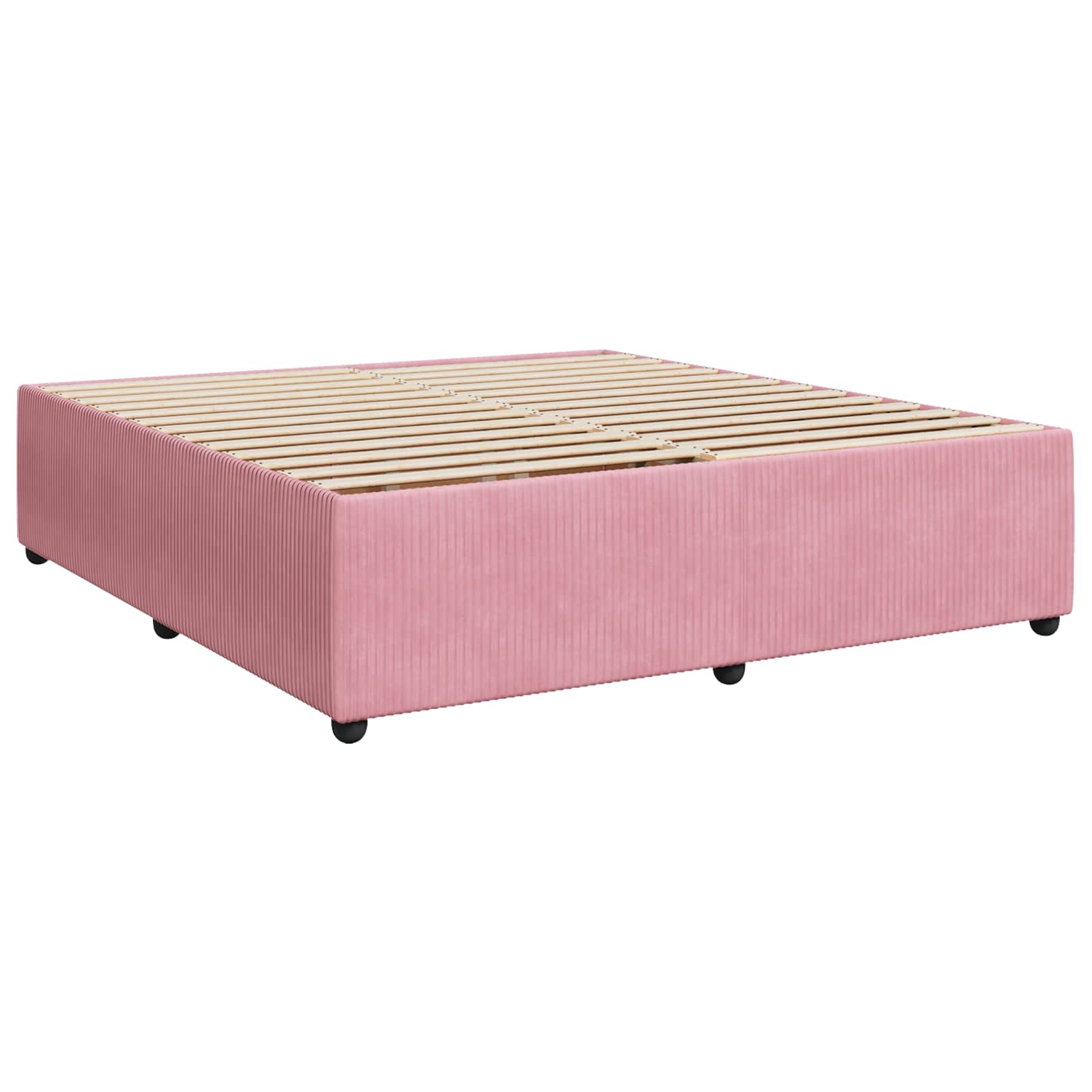 LED Boxspring Bed met Matras Roze 200 x 200 cm Fluweel – afbeelding 5