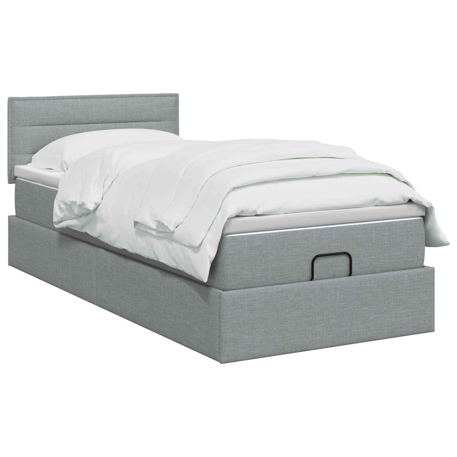 Ottoman bed met matras Lichtgrijs 90 x 190 cm Stof – afbeelding 2