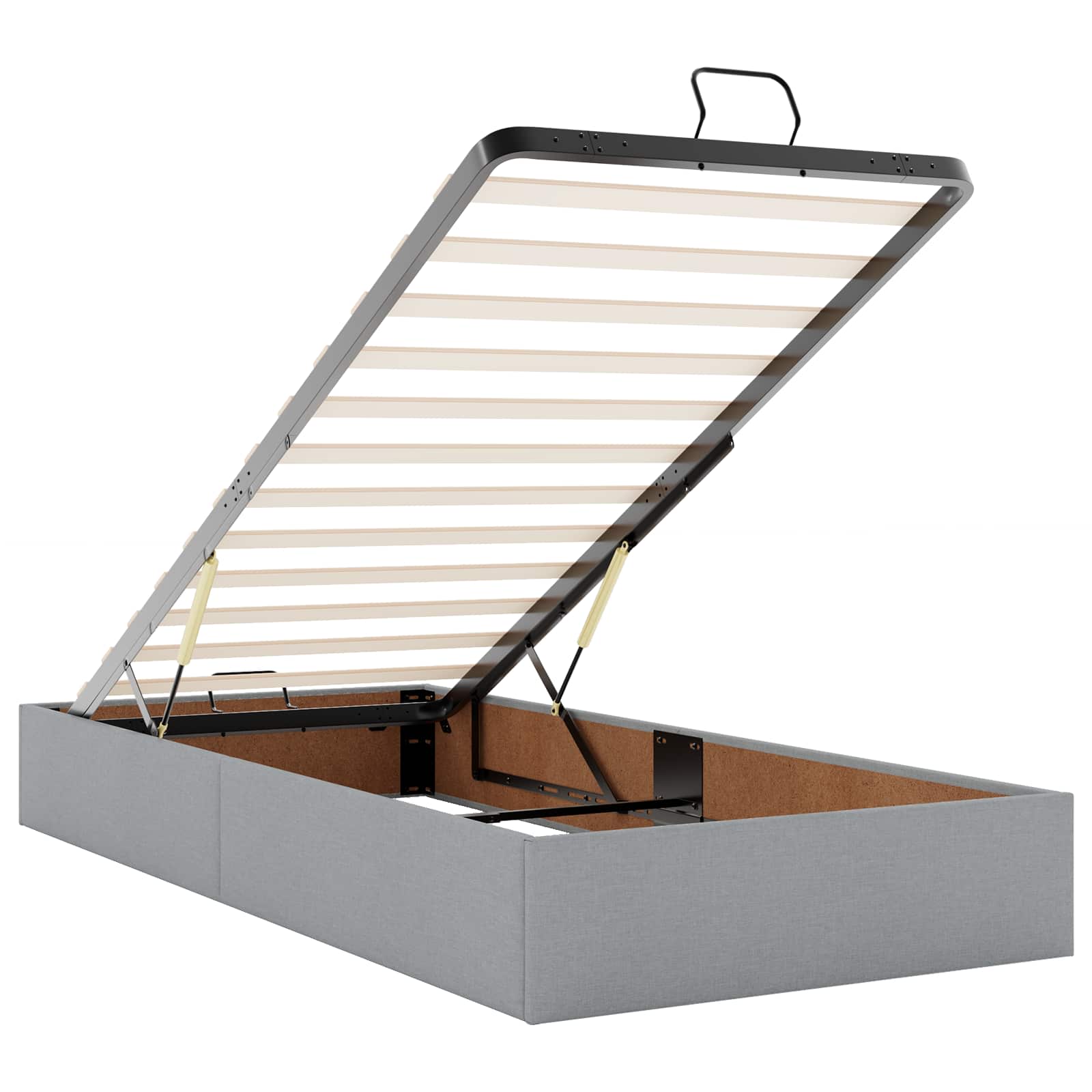 Ottoman bed met matras Lichtgrijs 90 x 190 cm Stof – afbeelding 4