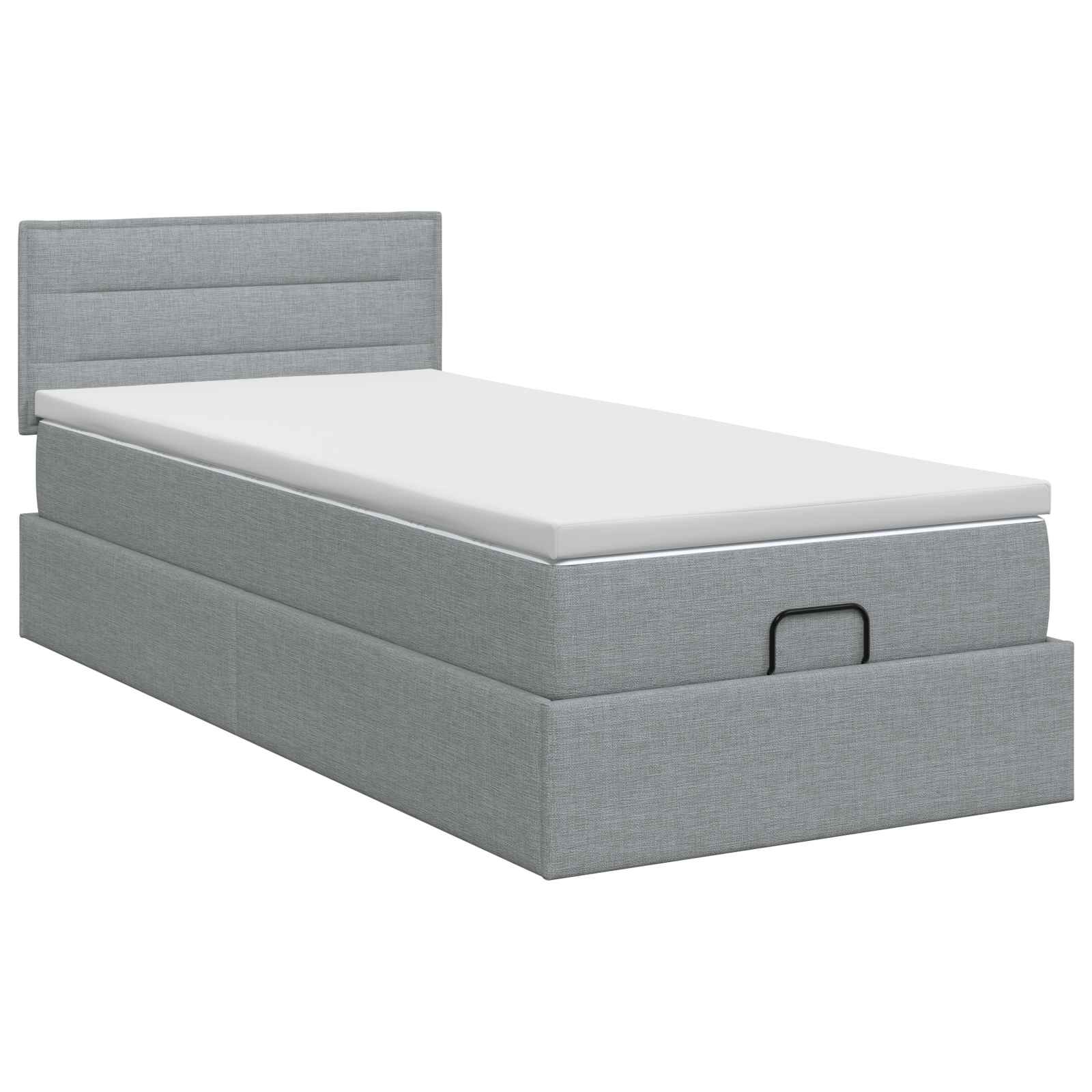 Ottoman bed met matras Lichtgrijs 90 x 190 cm Stof – afbeelding 7