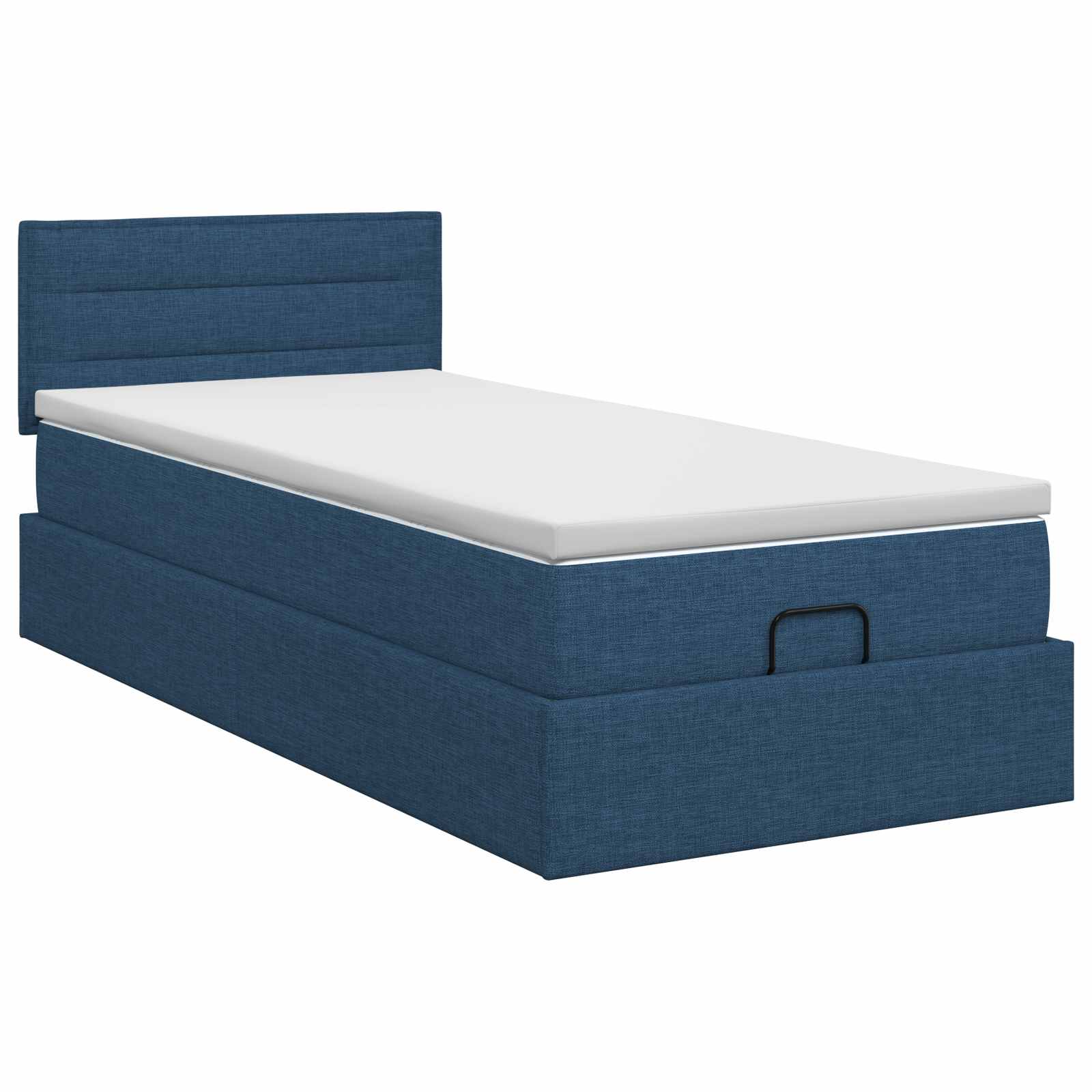 Ottoman bed met matras met hoofdeinde Blauw 90 x 190 cm Stof – afbeelding 7