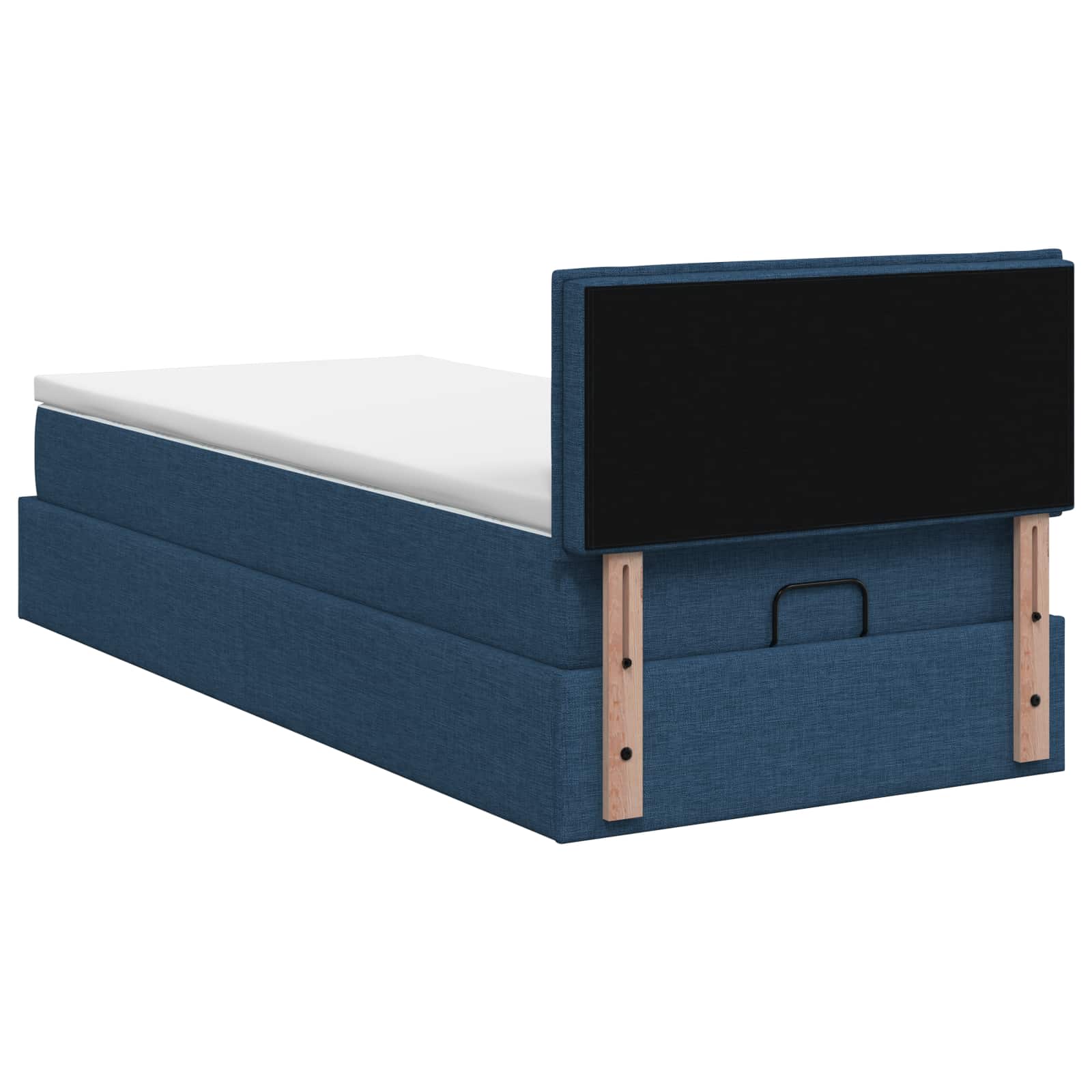 Ottoman bed met matras met hoofdeinde Blauw 90 x 190 cm Stof – afbeelding 8