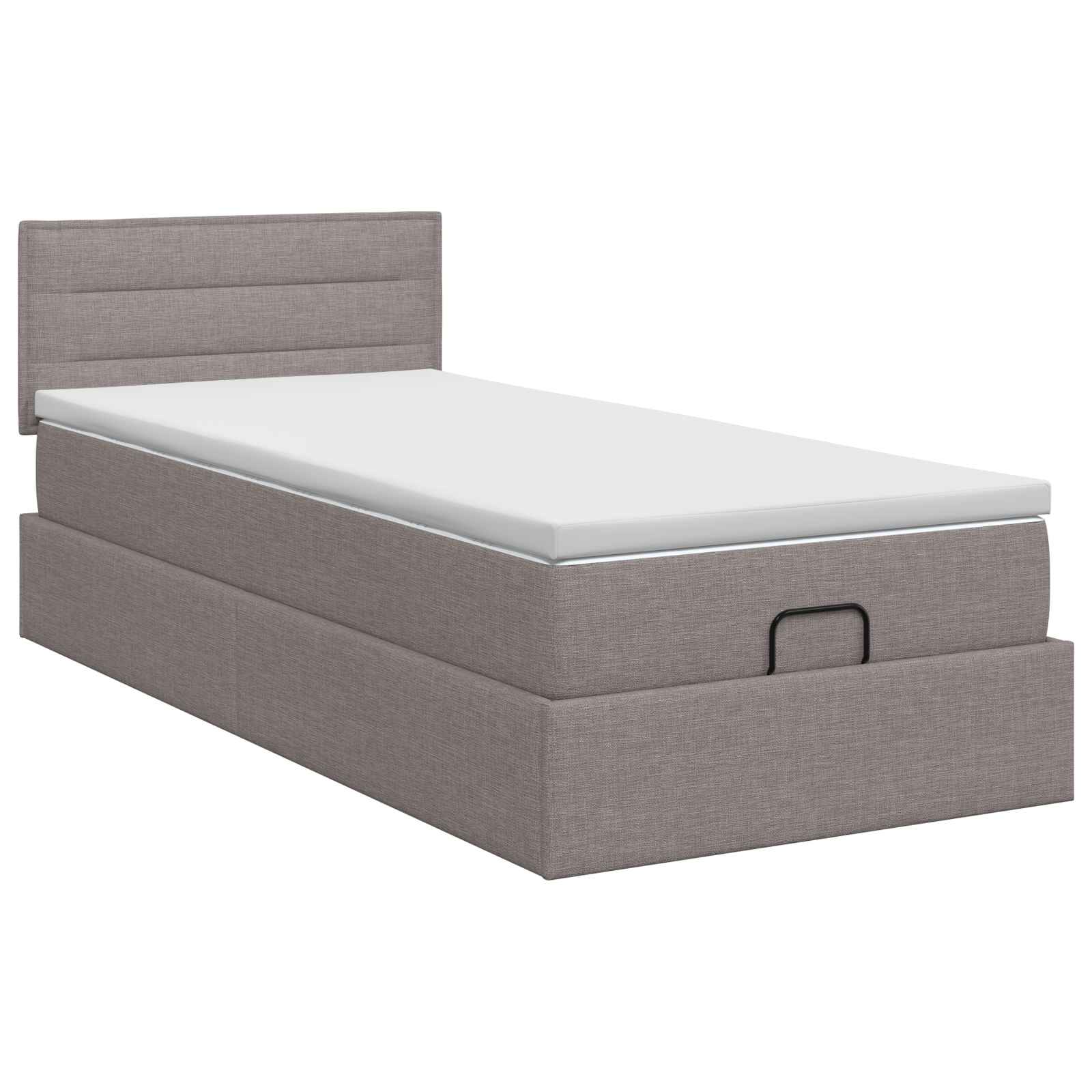 Ottoman bed met matras met hoofdeinde Taupe 90 x 200 cm Stof – afbeelding 7