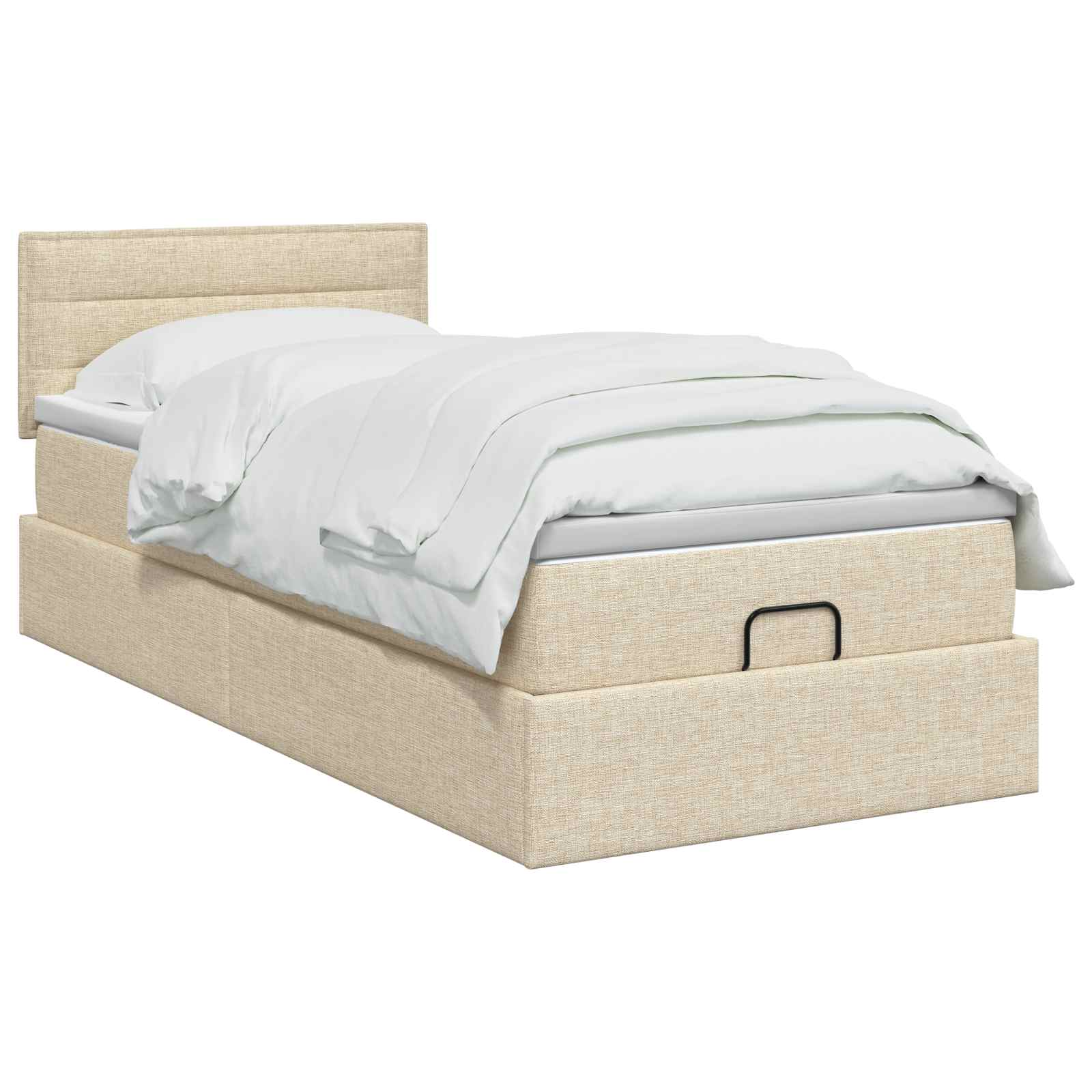Ottoman bed met matras Crèmekleurig 90 x 200 cm Stof – afbeelding 2