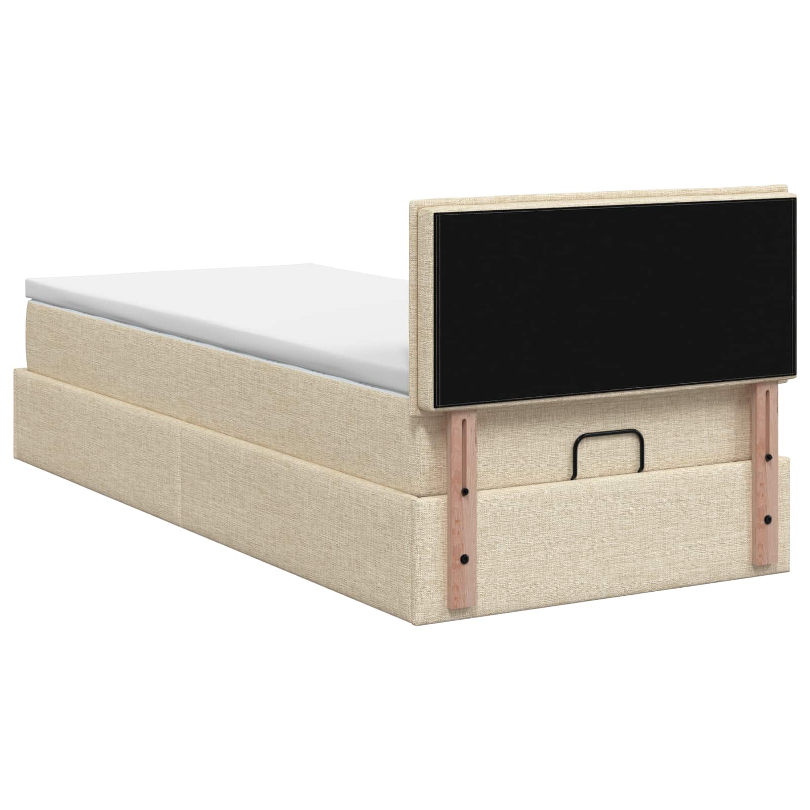 Ottoman bed met matras Crèmekleurig 90 x 200 cm Stof – afbeelding 8
