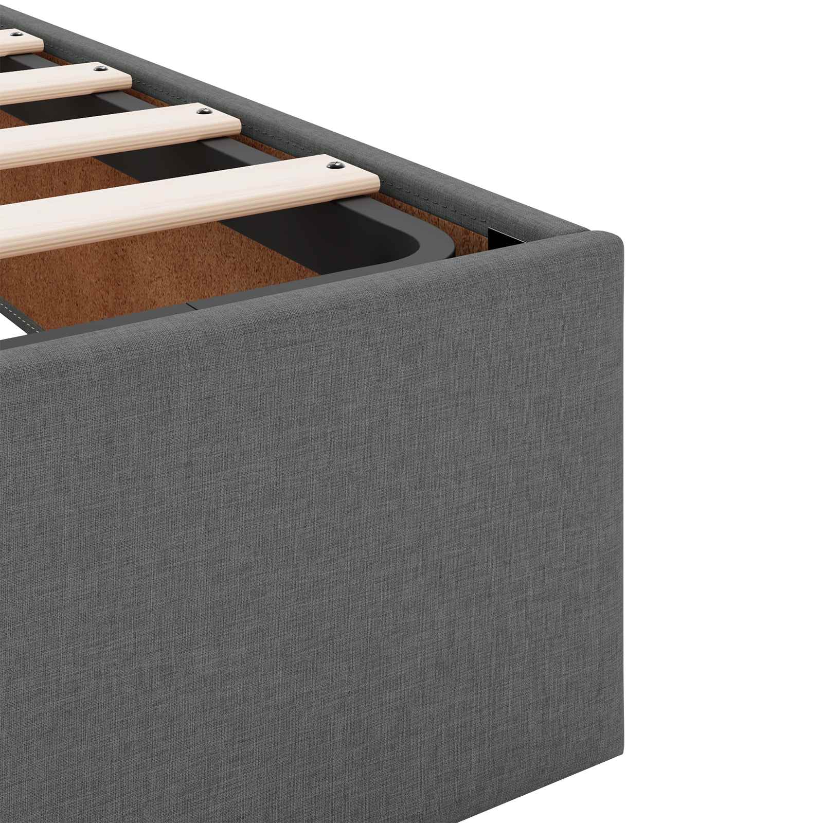 Ottoman bed met matras Donkergrijs 100 x 200 cm Stof – afbeelding 10