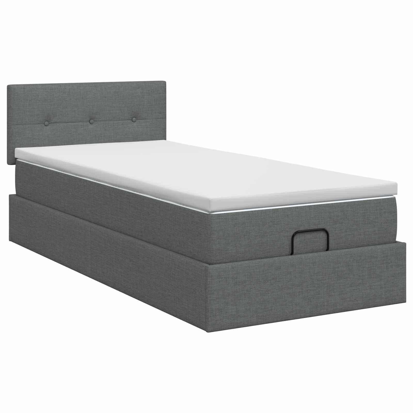 Ottoman bed met matras Donkergrijs 100 x 200 cm Stof – afbeelding 4
