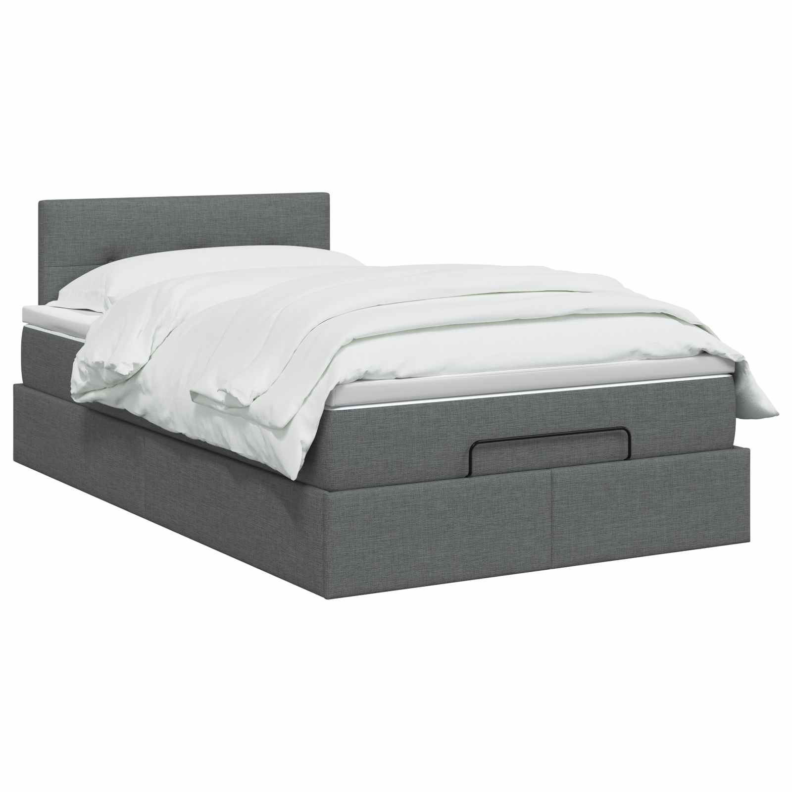 Ottoman bed met matras Donkergrijs 120 x 190 cm Stof – afbeelding 2