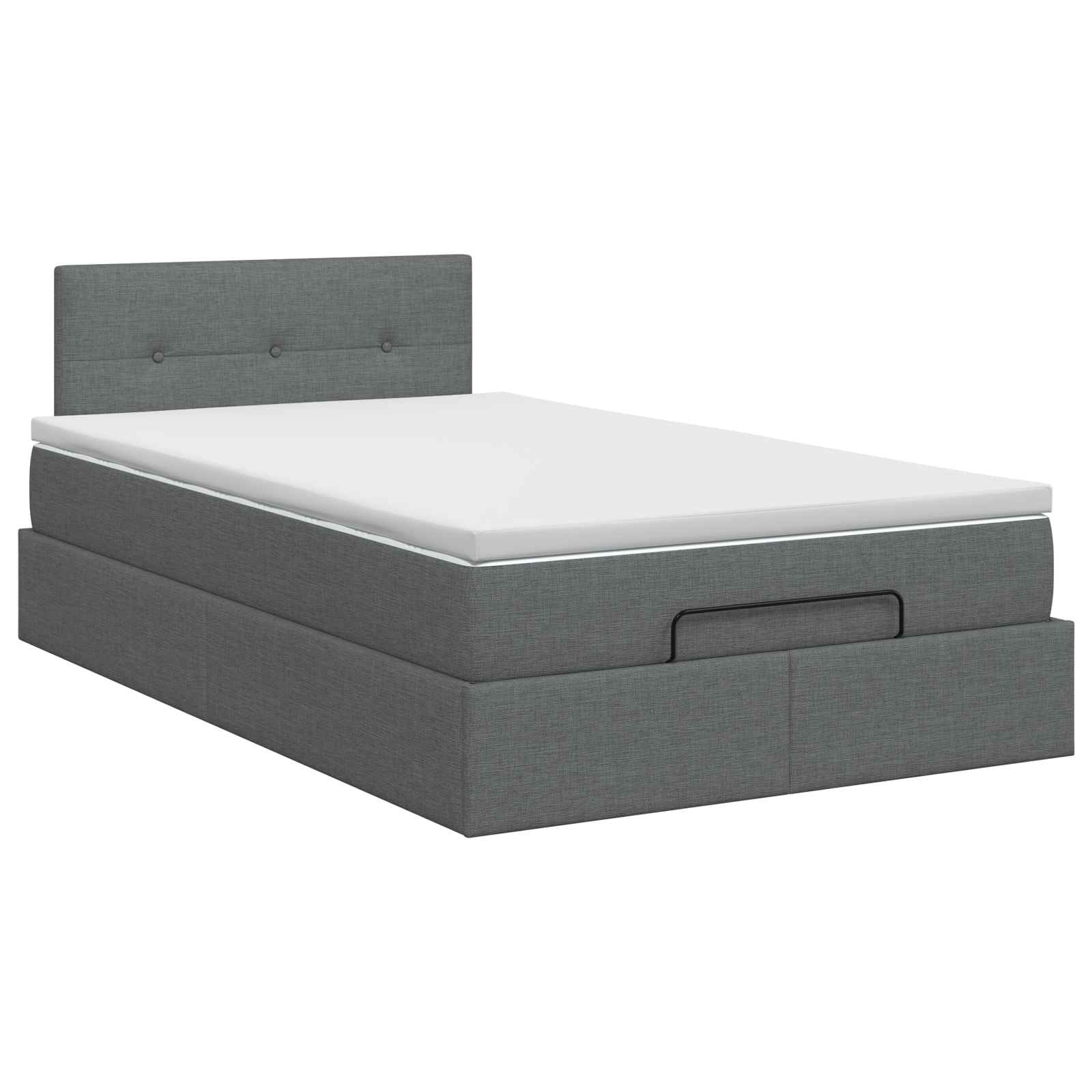 Ottoman bed met matras Donkergrijs 120 x 190 cm Stof – afbeelding 4