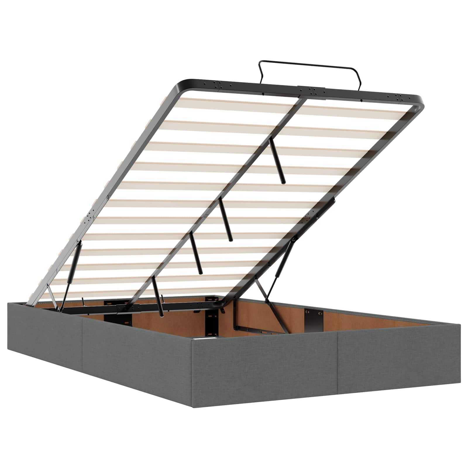 Ottoman bed met matras Donkergrijs 120 x 190 cm Stof – afbeelding 5