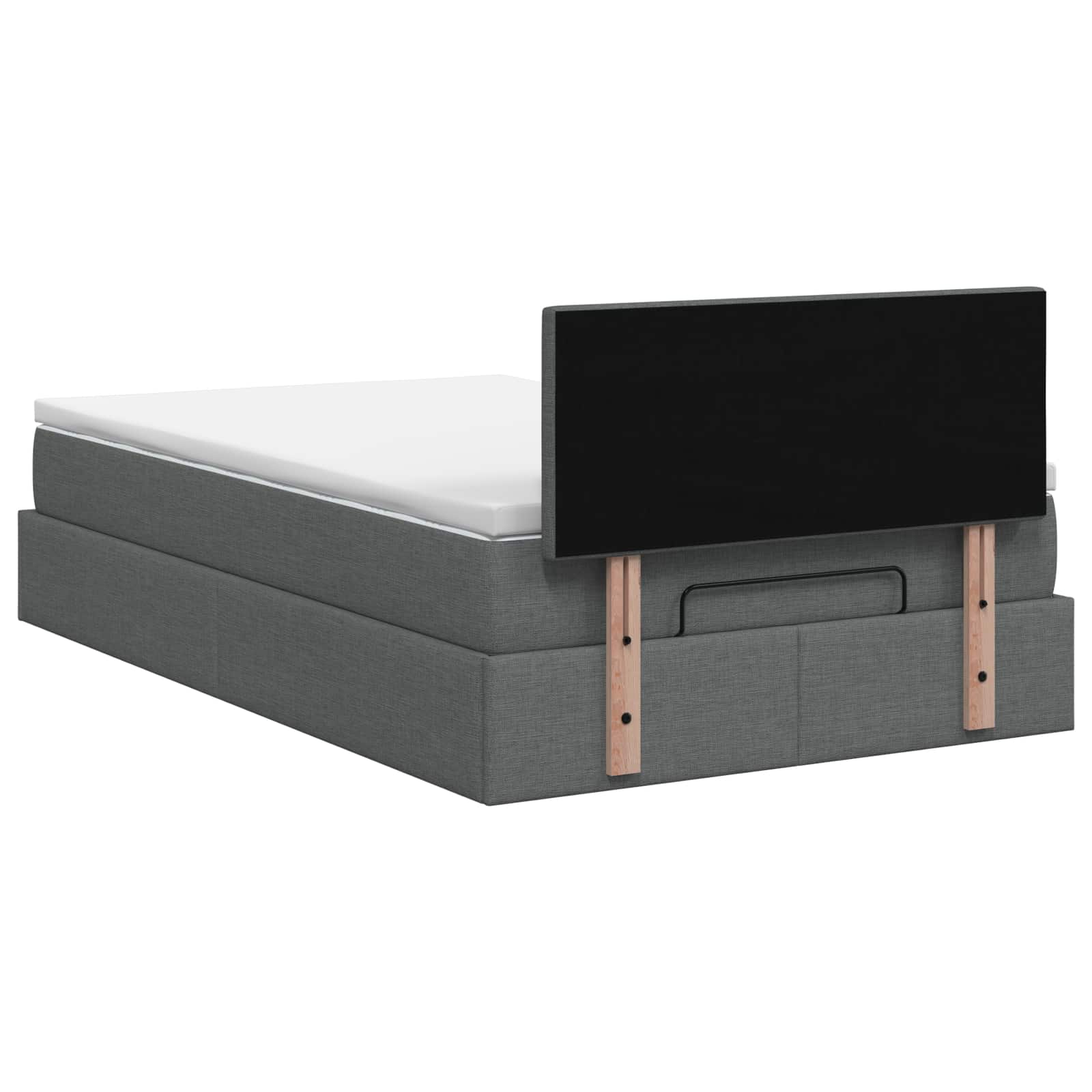 Ottoman bed met matras Donkergrijs 120 x 190 cm Stof – afbeelding 8