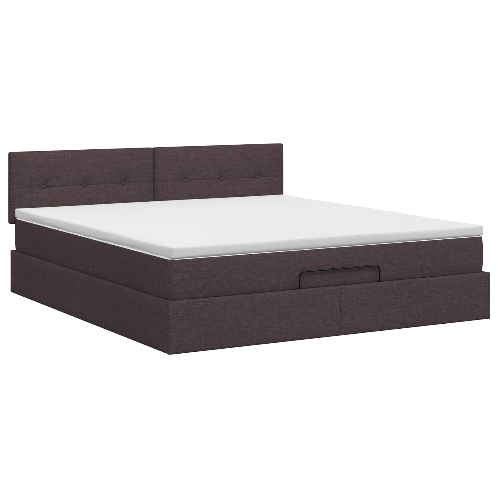Ottoman bed met matras Donkerbruin 140 x 190 cm Stof – afbeelding 4
